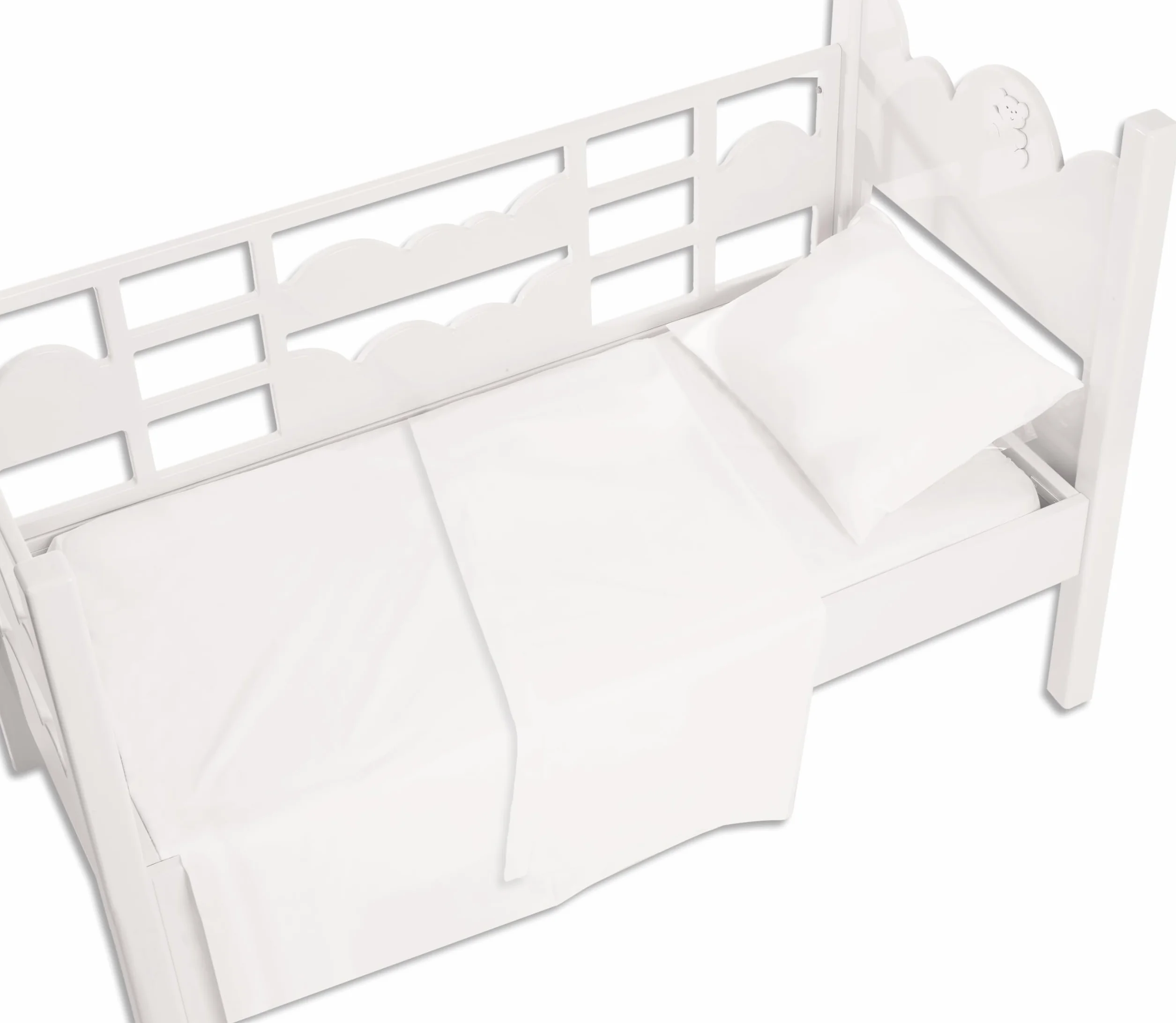 Andy & Helen 3/110 Sopra Lenzuolo Letto, Bianco. Per lettino con sbarre 100% cotone