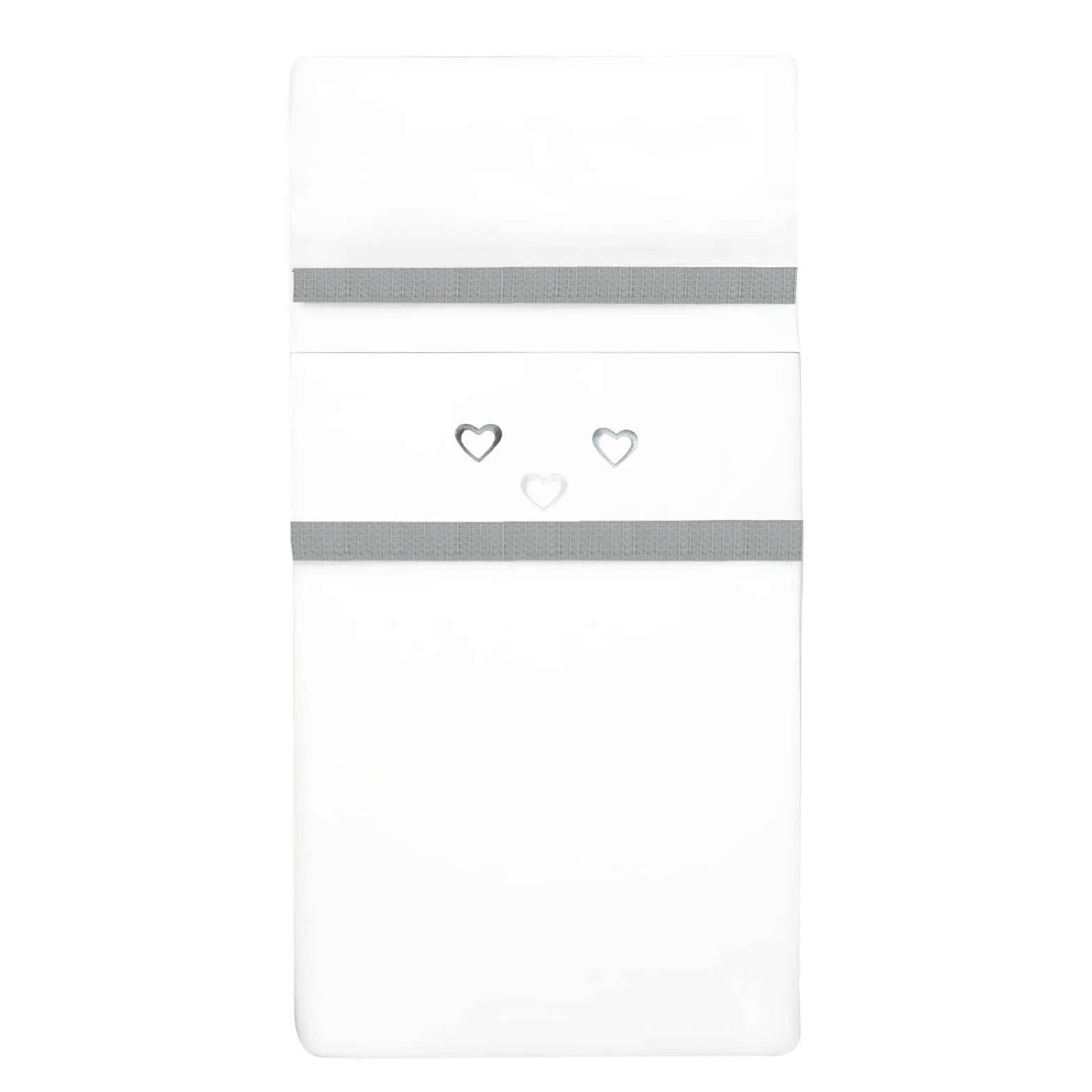 various Set Lenzuola Lettino Neonato 60x120 cm, 100% Cotone Extra Morbido, Include Lenzuolo con Angoli, Lenzuolo Sopra e Federa, Biancheria Letto Bambino Traspirante Happy Love Colore BCO/Grigio