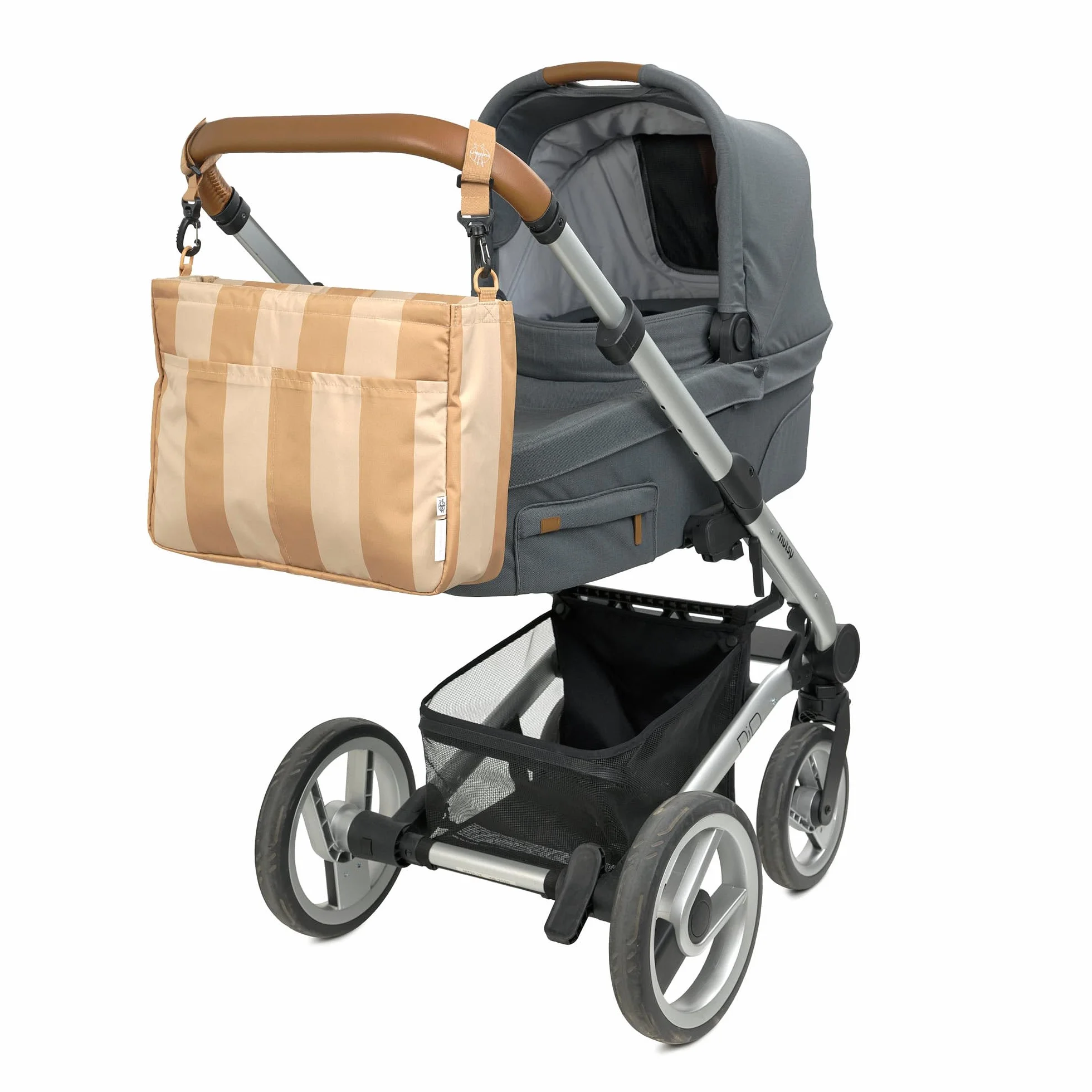 LÄSSIG Organizzatore per carrozzina per bebè Organizzatore per borsa con attacco per carrozzina e tracolla/Casual MIX Multi Bag beige/camel