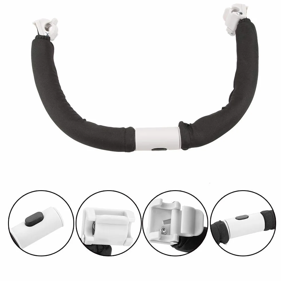 Generico Maniglia del Passeggino Regolabile Staccabile Carrello per Bambini Impugnatura del Paraurti Bracciolo per Passeggino Accessori per Passeggini Dispositivo di Protezione (Black)
