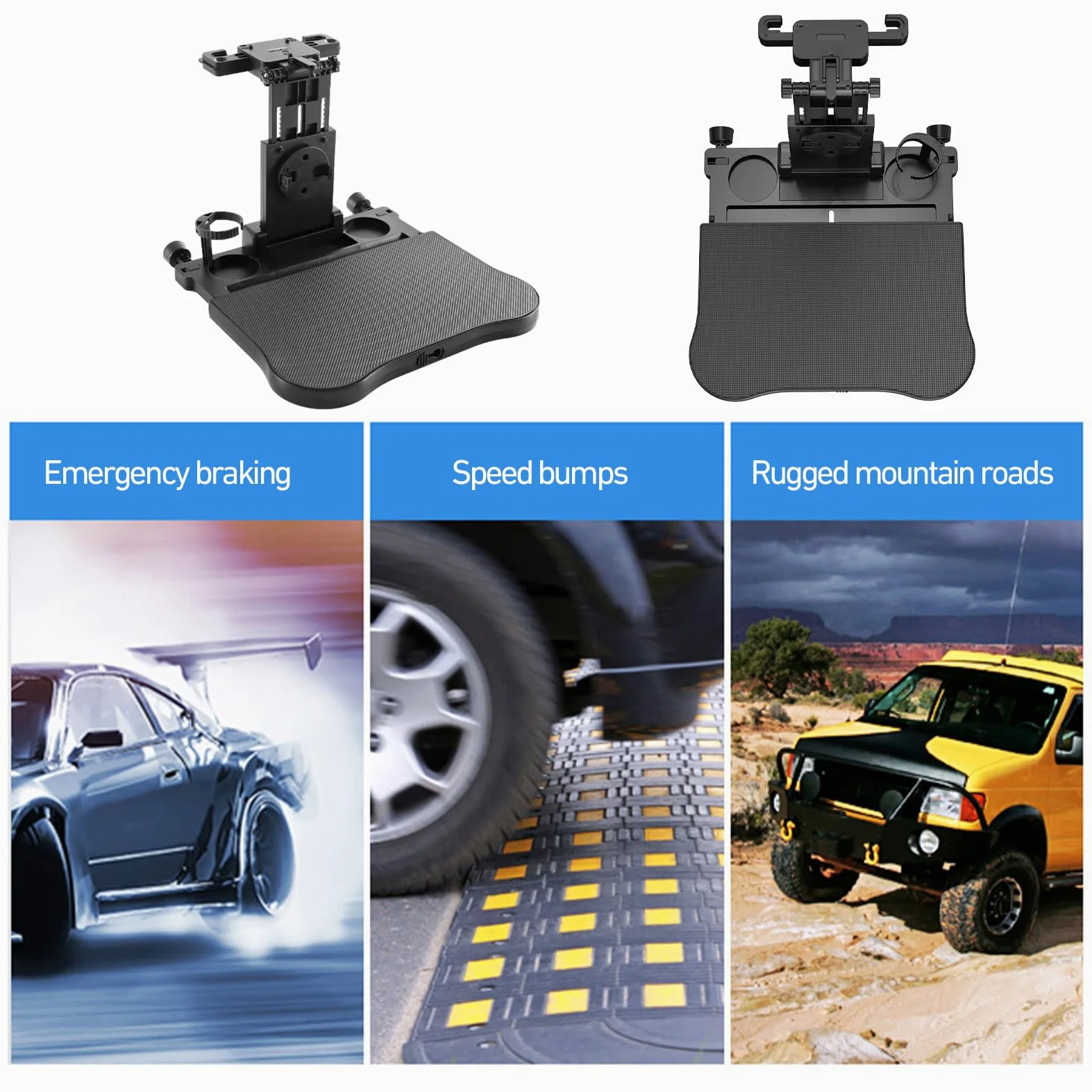 Generico Organizzatore automobilistico posteriore - superficie di lavoro | convertibile, vassoio per veicoli multifunzionale | Porta del dispositivo integrato, piattaforma da pranzo pieghevole per bam