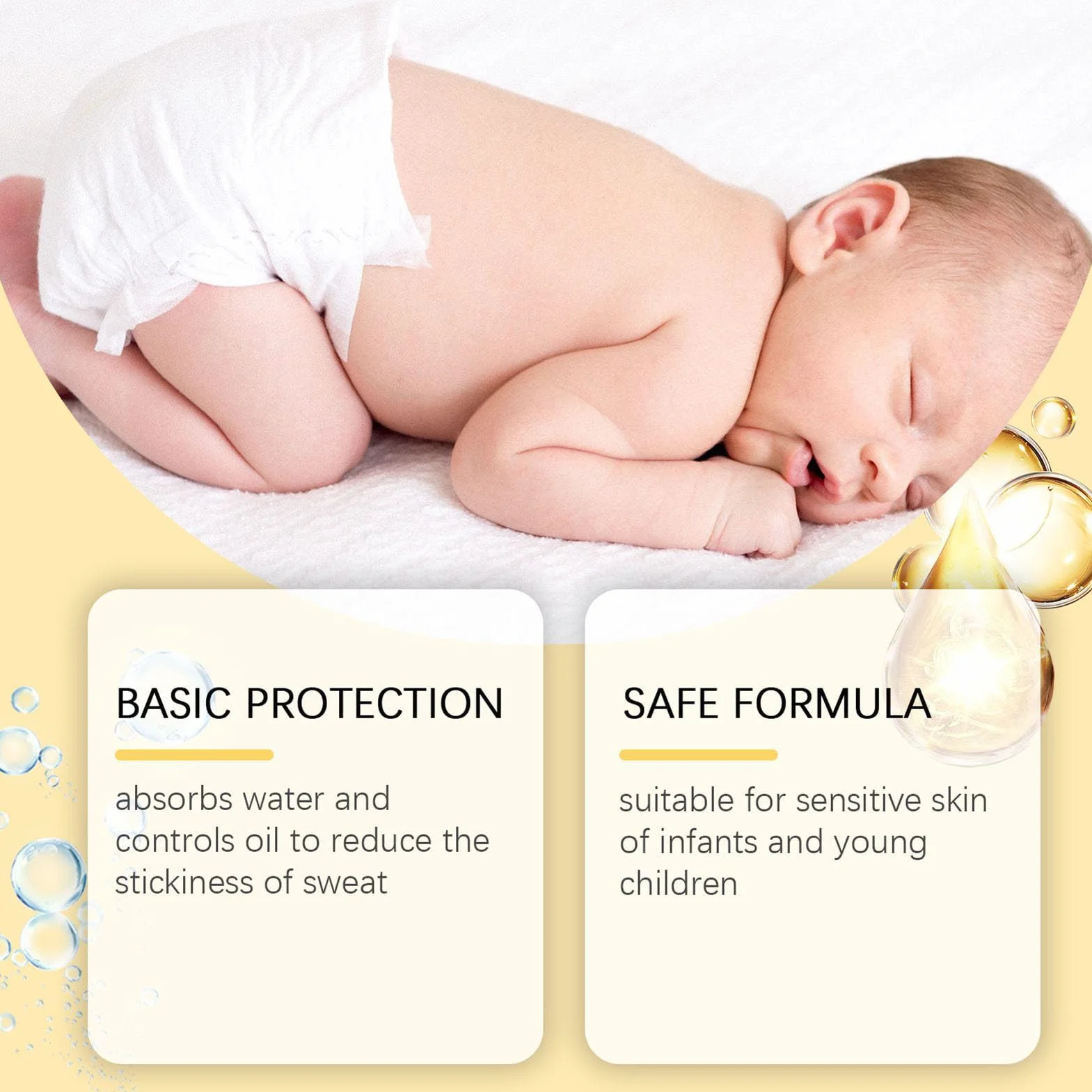 Baby Powder, talco naturale per bambini, 100 g di talco clinicamente testato, formula delicata di amido di mais, sollievo lenitivo dopo la doccia, formulato per essere delicato sulla