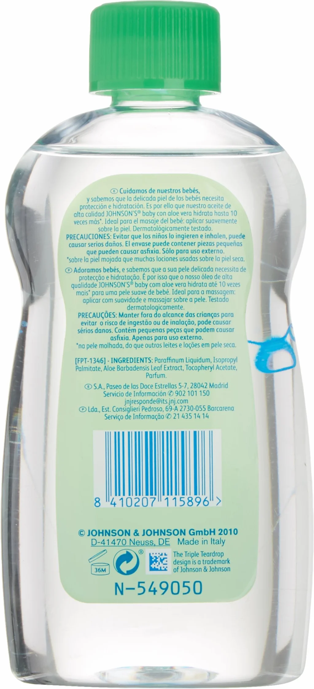 Johnsons Baby Aloe Vera Oil - 300Ml