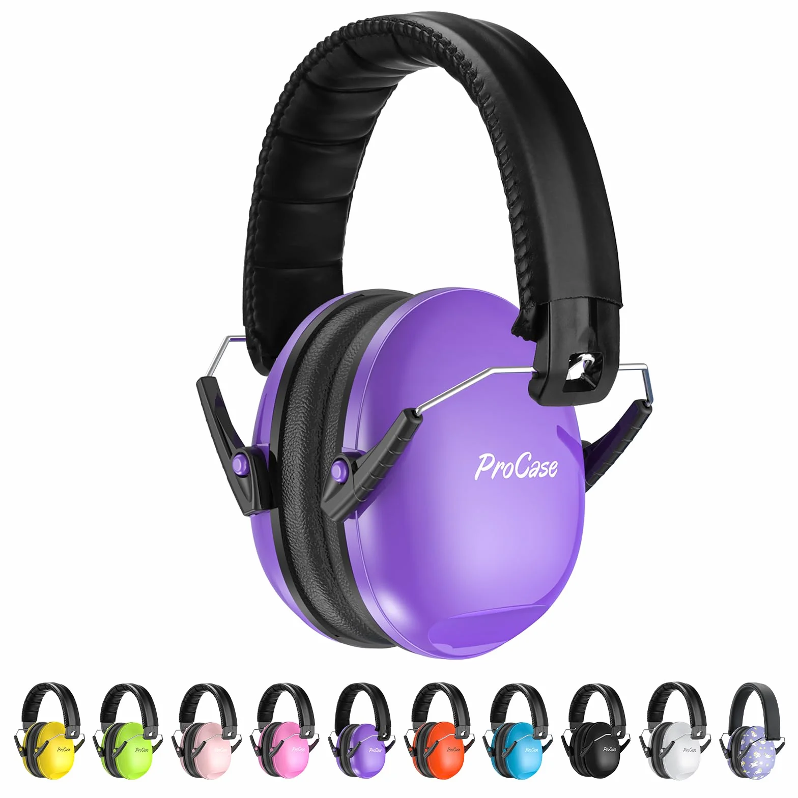 ProCase Cuffie Antirumore Bambini 1 Pezzi, NRR 21 dB Cuffie Comode Pieghevoli Regolabili per Proteggi I Tuoi Bambini dai Rumori Forti Fuoco D'artificio Concerto Aereo Dormire -Viola