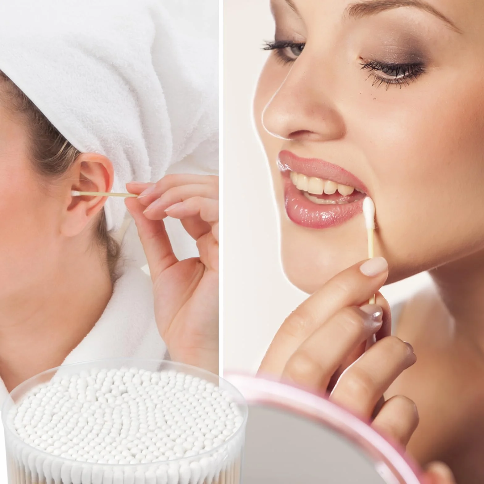 500 Pezzi Bastoncini Cotonati, Cotton Fioc di Bambù, Bastoncini di Ovatta, Bastoncini di Cotone di Bambù, Cotton Fioc per Tamponi di Cotone per la Cura delle Orecchie e Il Trucco