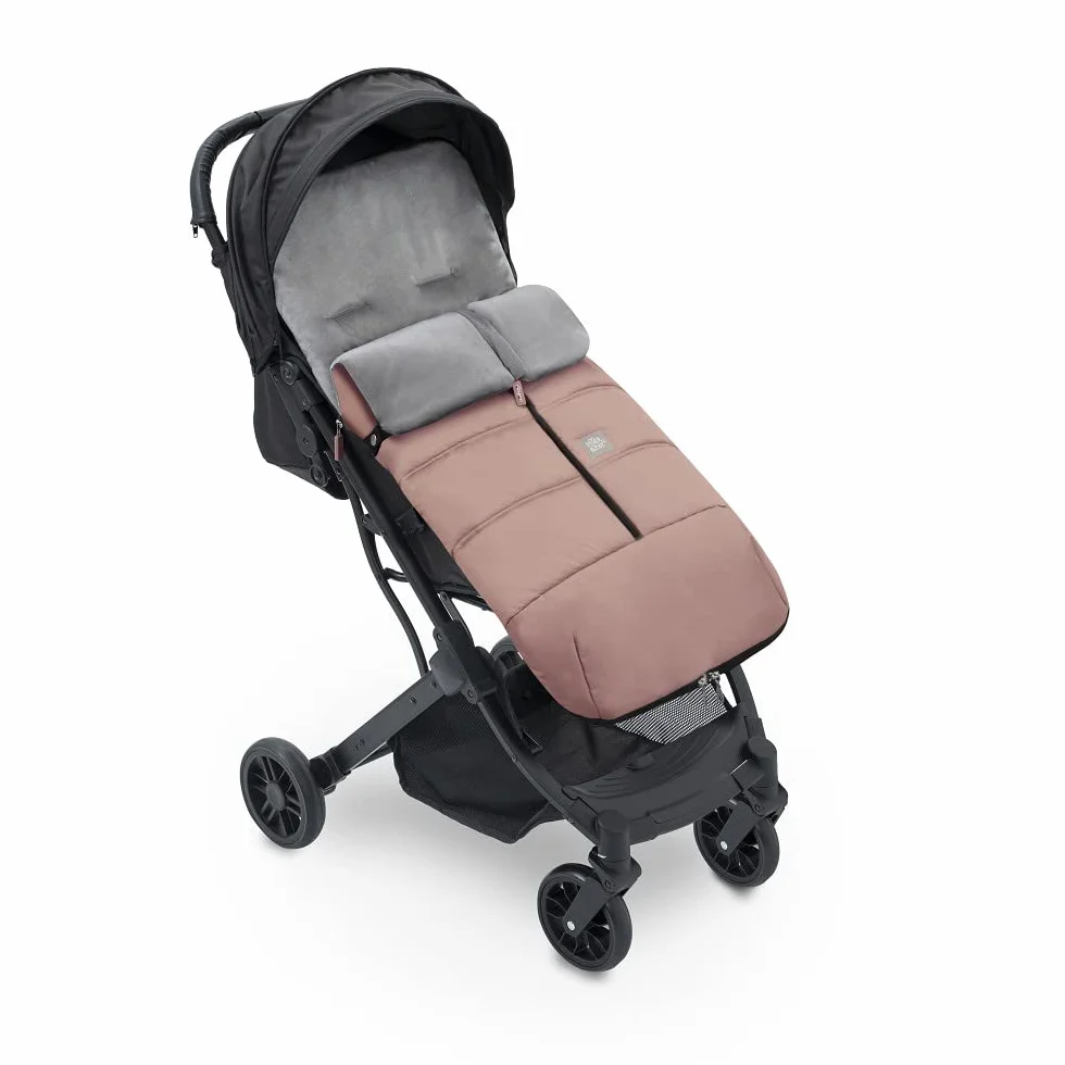 Sacco Passeggino Invernale Universale Interbaby | Copri Passeggino Universale Morbida | Sacco Termico per Ovetto Rimovibile, Doppia Apertura, Facile da Lavare, Materiali Anallergici, Rosa