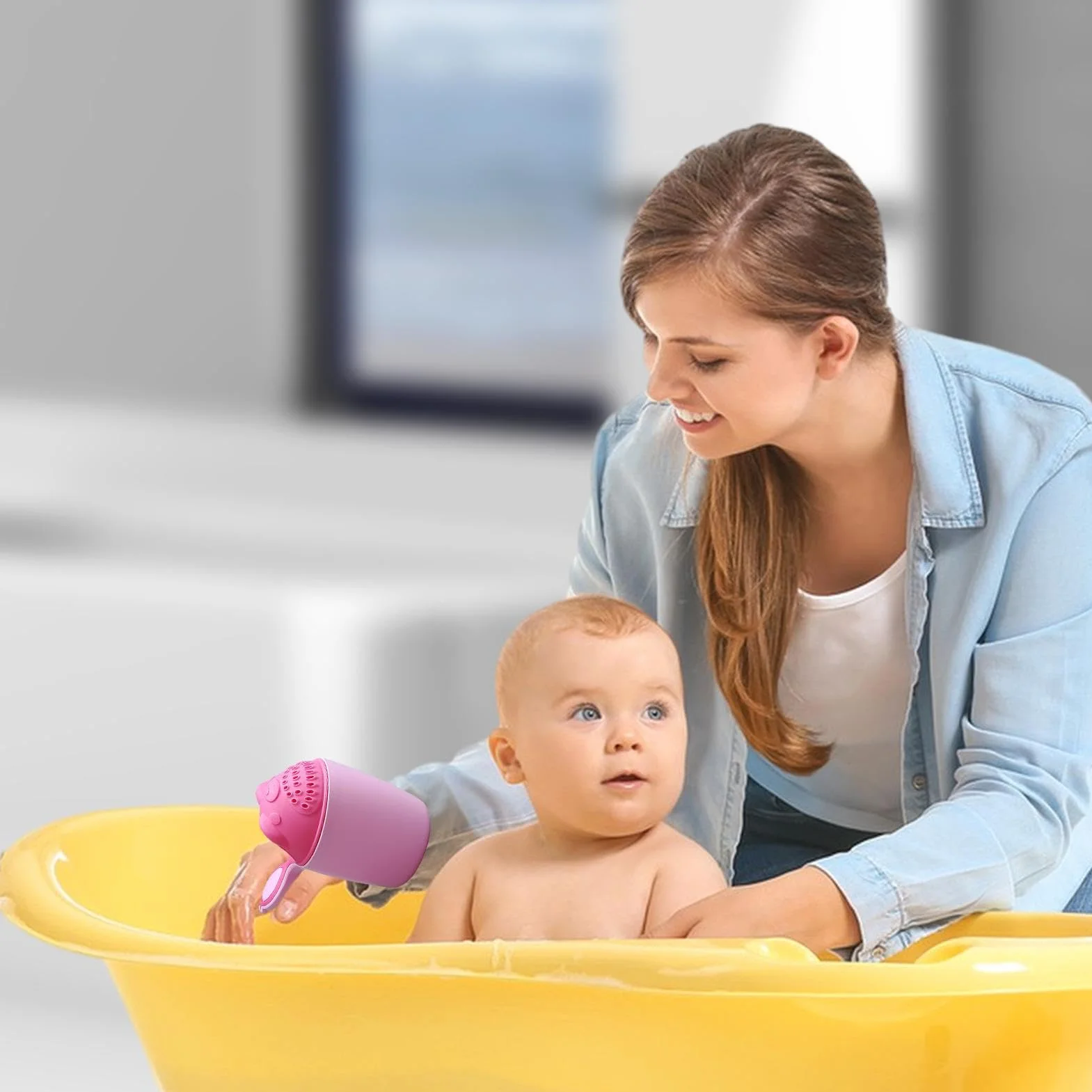 Tazza per il risciacquo del bagnetto per bambini, tazza per il bagnetto del bambino, tazza per shampoo per bambini, tazza per lo shampoo per la doccia per bambini, integratore per madre e neonato, taz