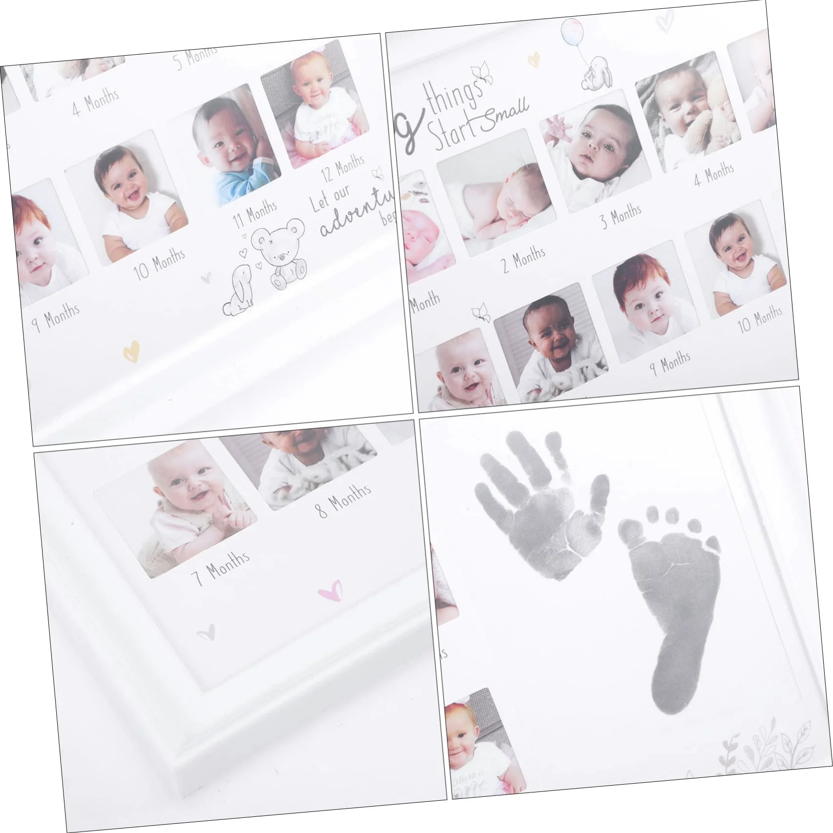 HEMOTON Cornice Portafoto Per Neonati Per Baby Shower Per Il Primo Anno Di Vita Del