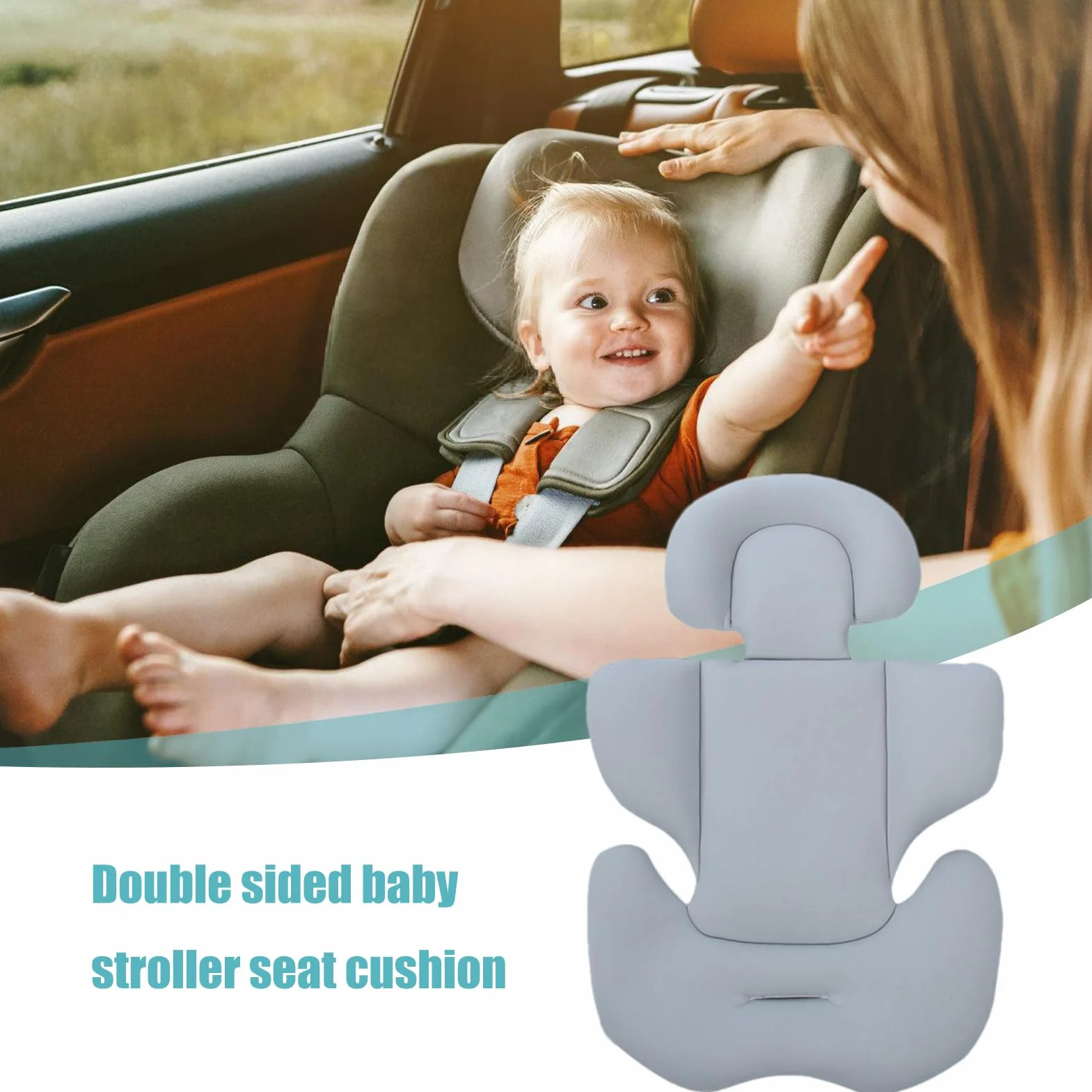 Riduttore Sedile Per Passeggino, Supporto Per La Testa Del Seggiolino Auto Per Bambini, Cuscino Per Passeggino, Cuscino Per Inserto Per Seggiolino Per Bambini Universale Adatto A Tutte Le Stagioni
