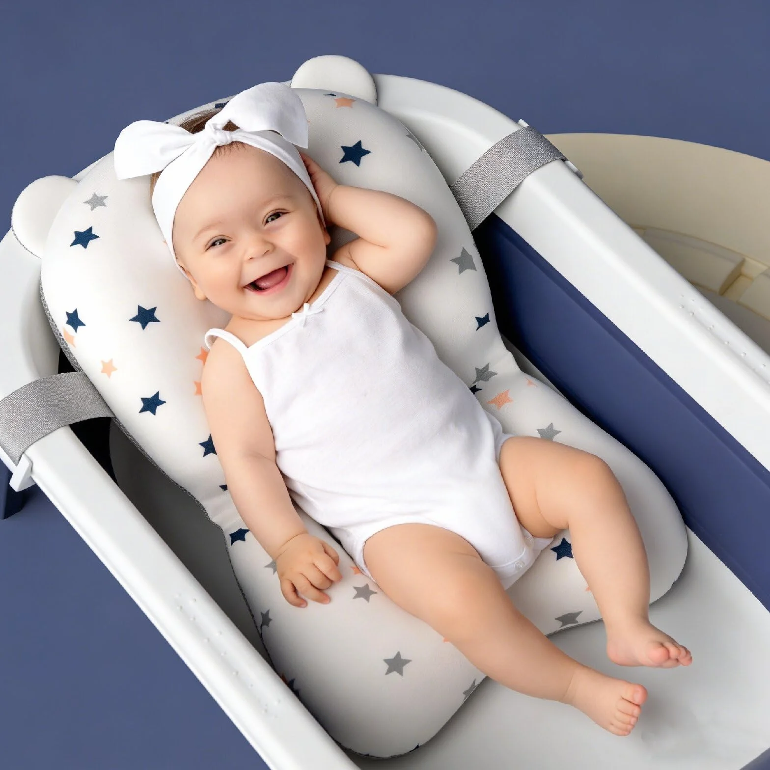 Riduttore Vaschetta Bagnetto Neonato, Cuscino Bagnetto Neonato, Riduttore Bagnetto Neonato, Tappetino da Bagno per Neonati, Galleggiante Tappetino da Bagno Per Bambini, per Bambino 0-3 anni
