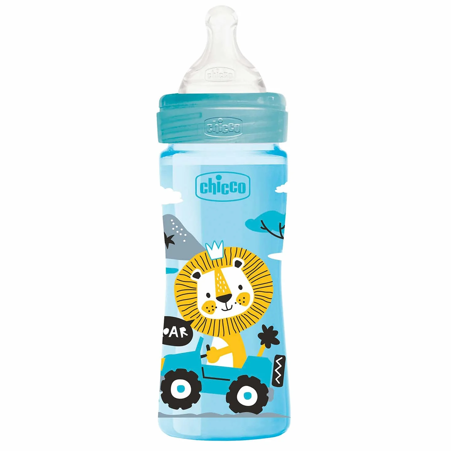 Chicco Benessere Biberon Flusso Medio in Plastica con Tettarella in Silicone, 250 ml, 120 g