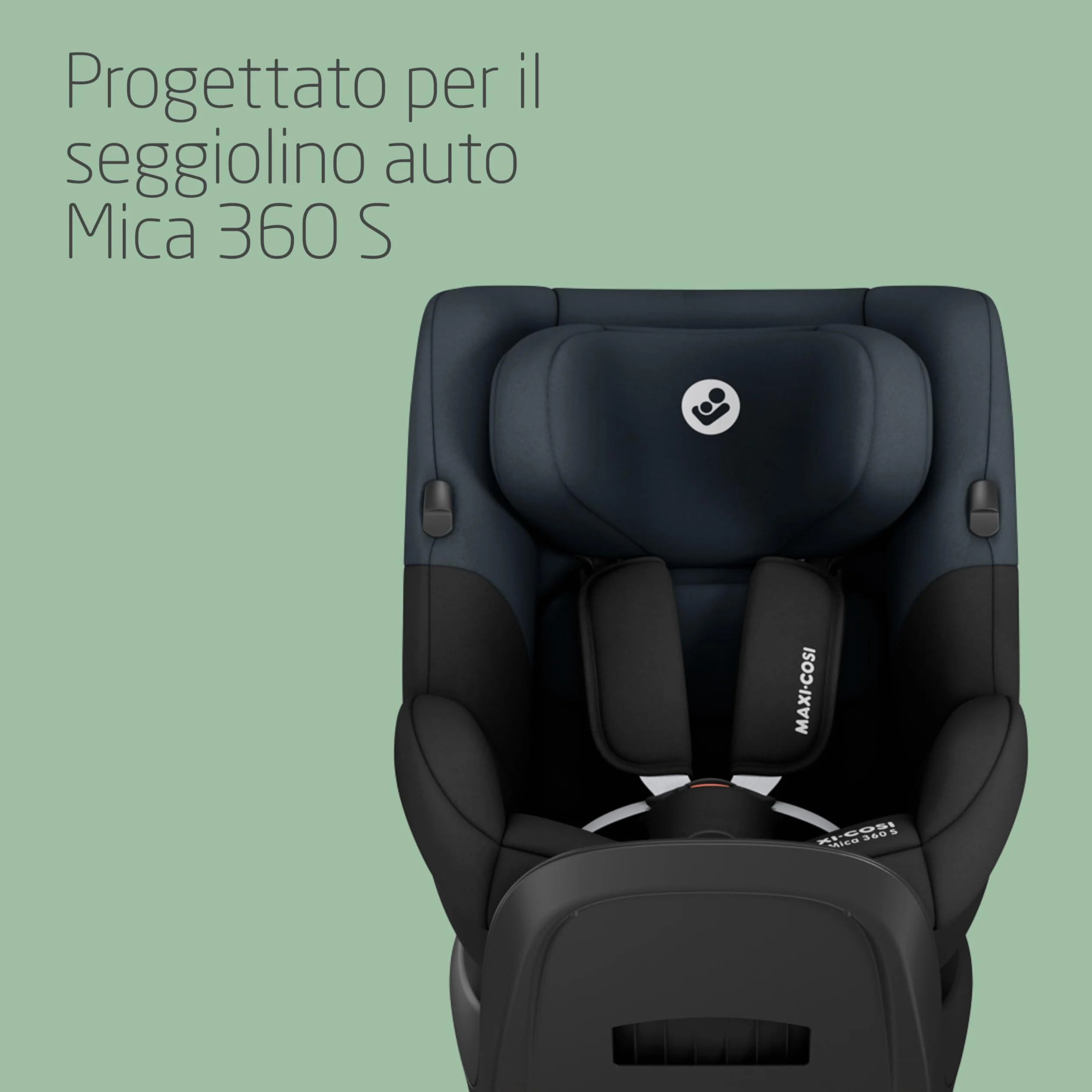 Maxi-Cosi Mica 360 S Riduttore Neonato, 0-3 mesi, 40-60 cm, Cuscino Riduttore per Neonato per Seggiolino Auto Maxi-Cosi Mica 360 S, Comoda imbottitura, Lavabile in lavatrice, Tessuti Eco Care, Black