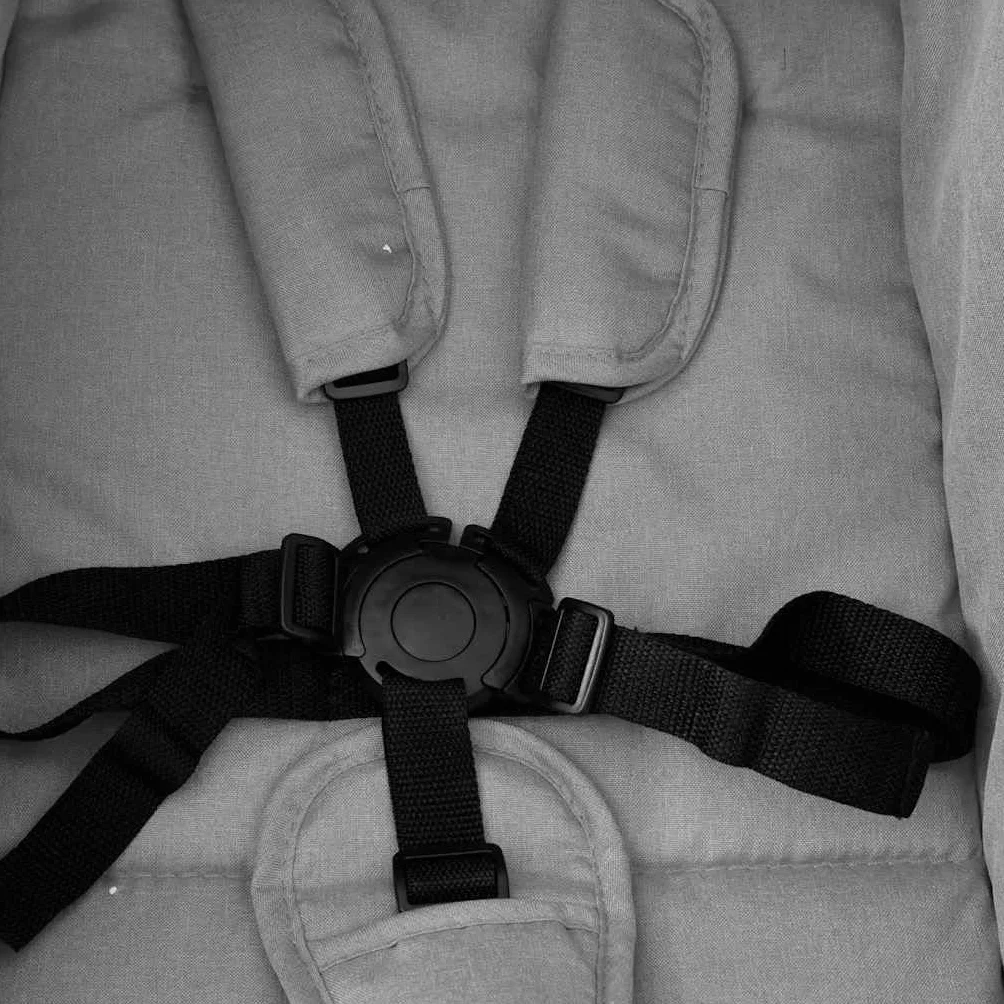 vidaXL Passeggino Gemellare Grigio Chiaro e Nero in Acciaio