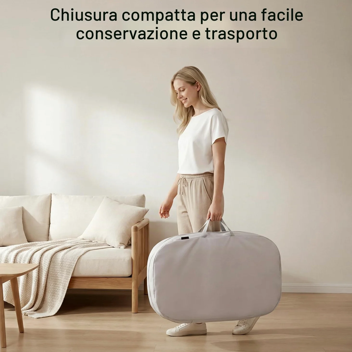 Gromast Sedia a dondolo 2 in 1 per neonati, dondolo portatile con 3 posizioni reclinabili, giocattoli da appendere e borsa da viaggio - Grigio chiaro