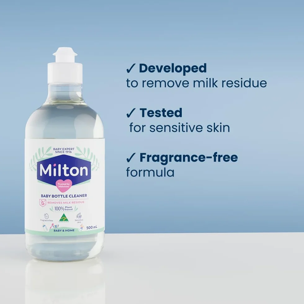 Milton Baby Bottle Cleaner 500ml - Sviluppato appositamente per rimuovere tutti i residui di latte responsabili della crescita di batteri nocivi