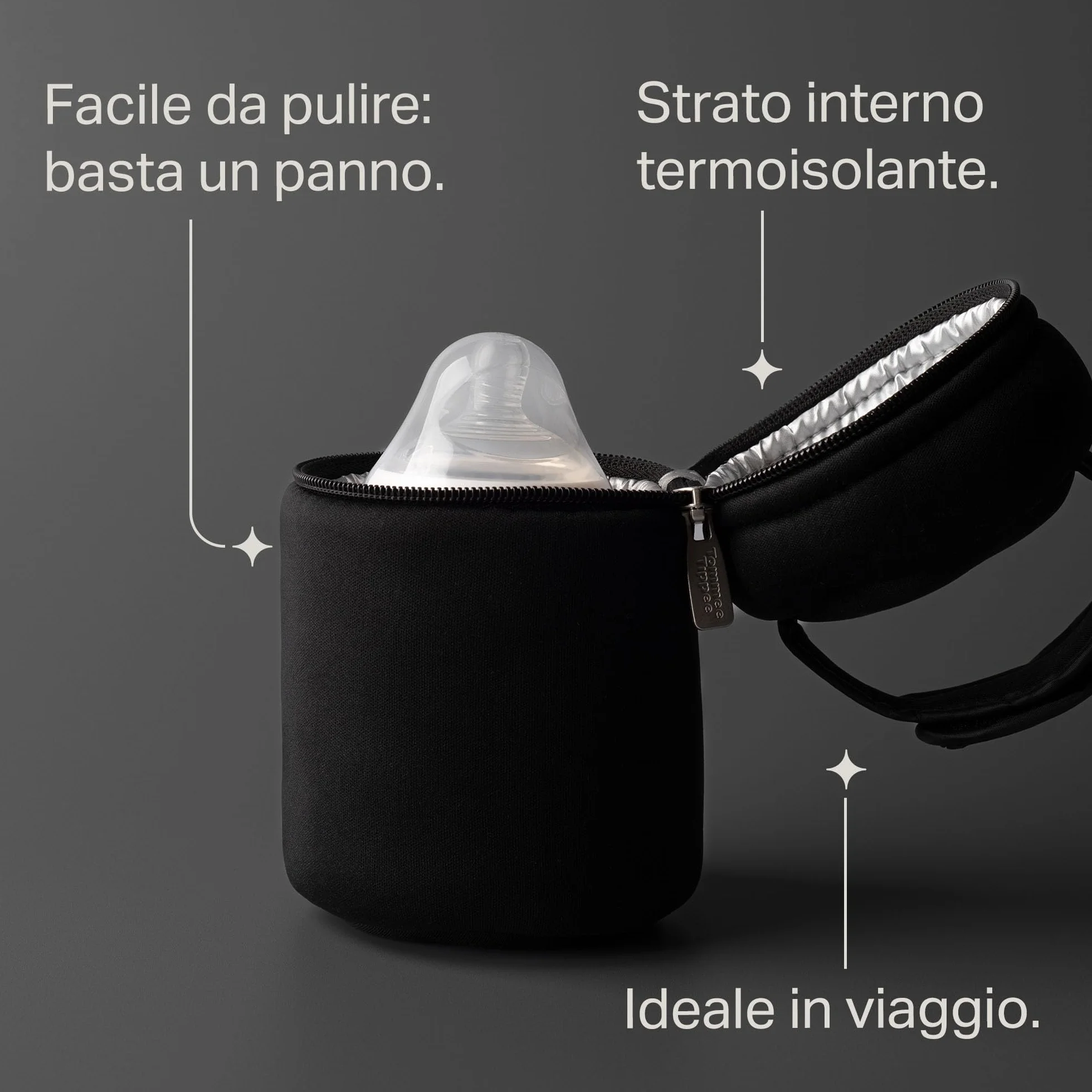Tommee Tippee Portabiberon termici per biberon Natural Start, confezione da 2, portatili e leggeri, mantengono l’acqua calda o fredda, con cinghia regolabile