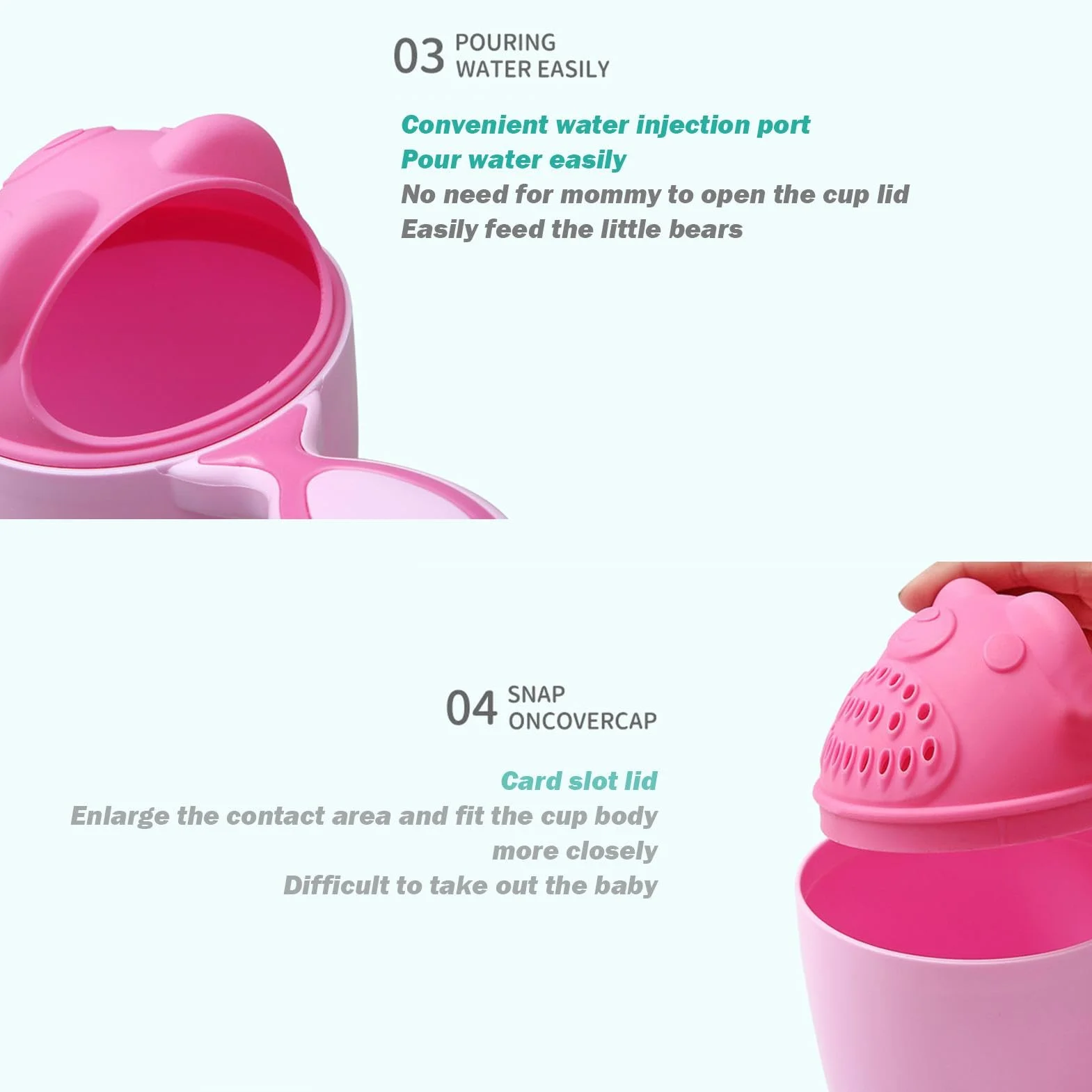 Tazza per il risciacquo del bagnetto per bambini, tazza per il bagnetto del bambino, tazza per shampoo per bambini, tazza per lo shampoo per la doccia per bambini, integratore per madre e neonato, taz