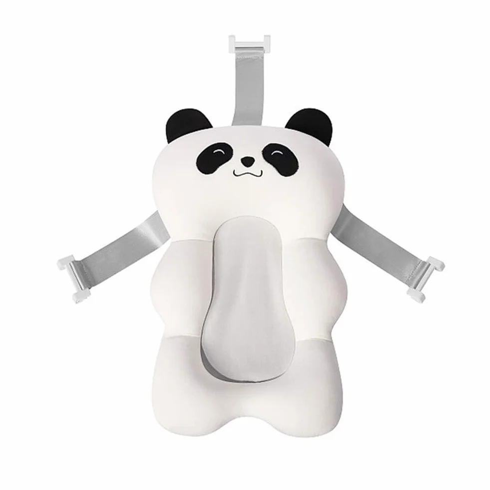 aniceday Cuscino per vasca da bagno per neonato, con supporto per sedile da bagno, galleggiante, per neonati e neonati, 0-6 mesi (panda, colore: bianco)