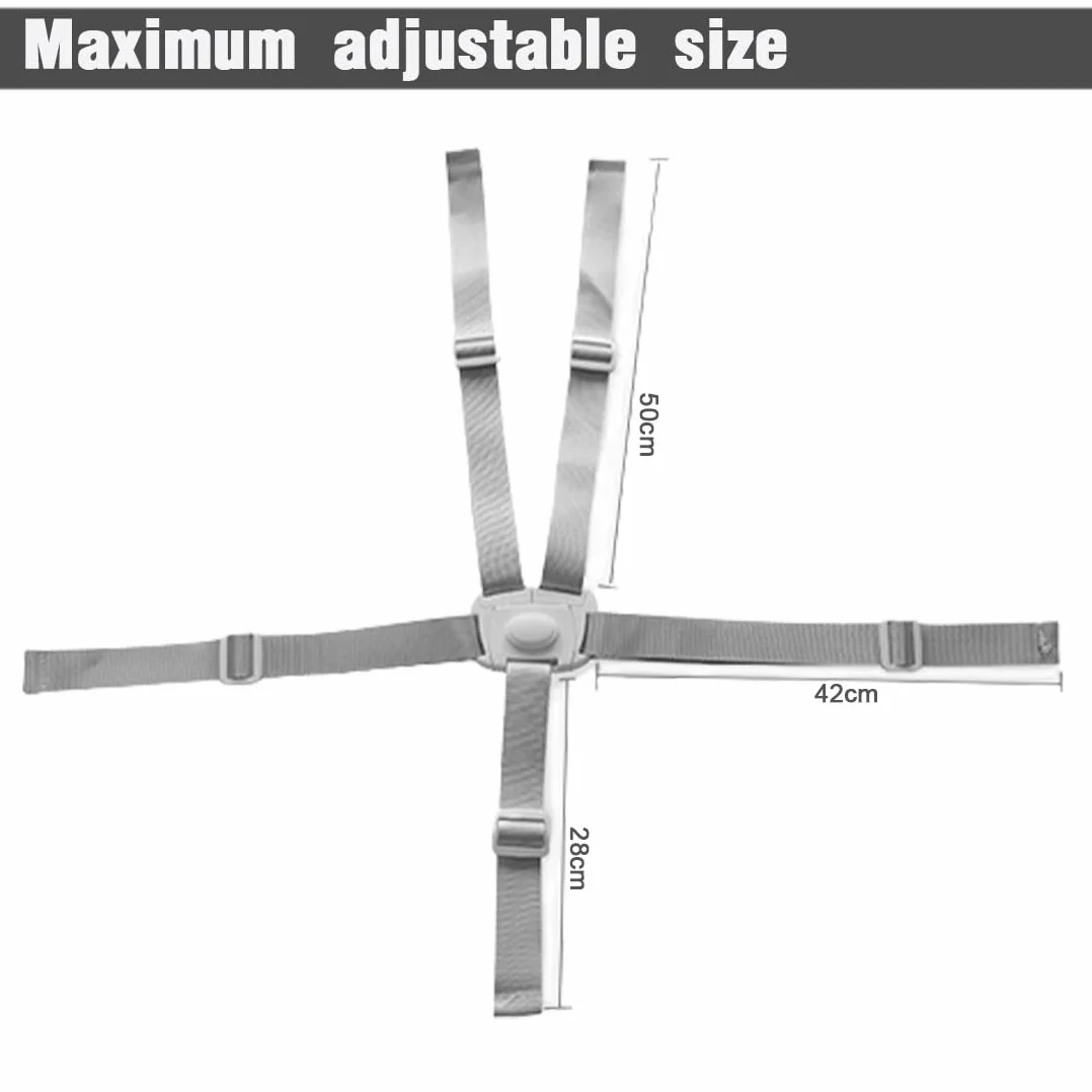 USTNIR 1Pcs Cinture Universali per Seggiolone Cinghie per Seggiolone a 5 Punti, Regolabile Cintura di Sicurezza per Bambini per Seggiolino Cinghie Passeggini per Bambini