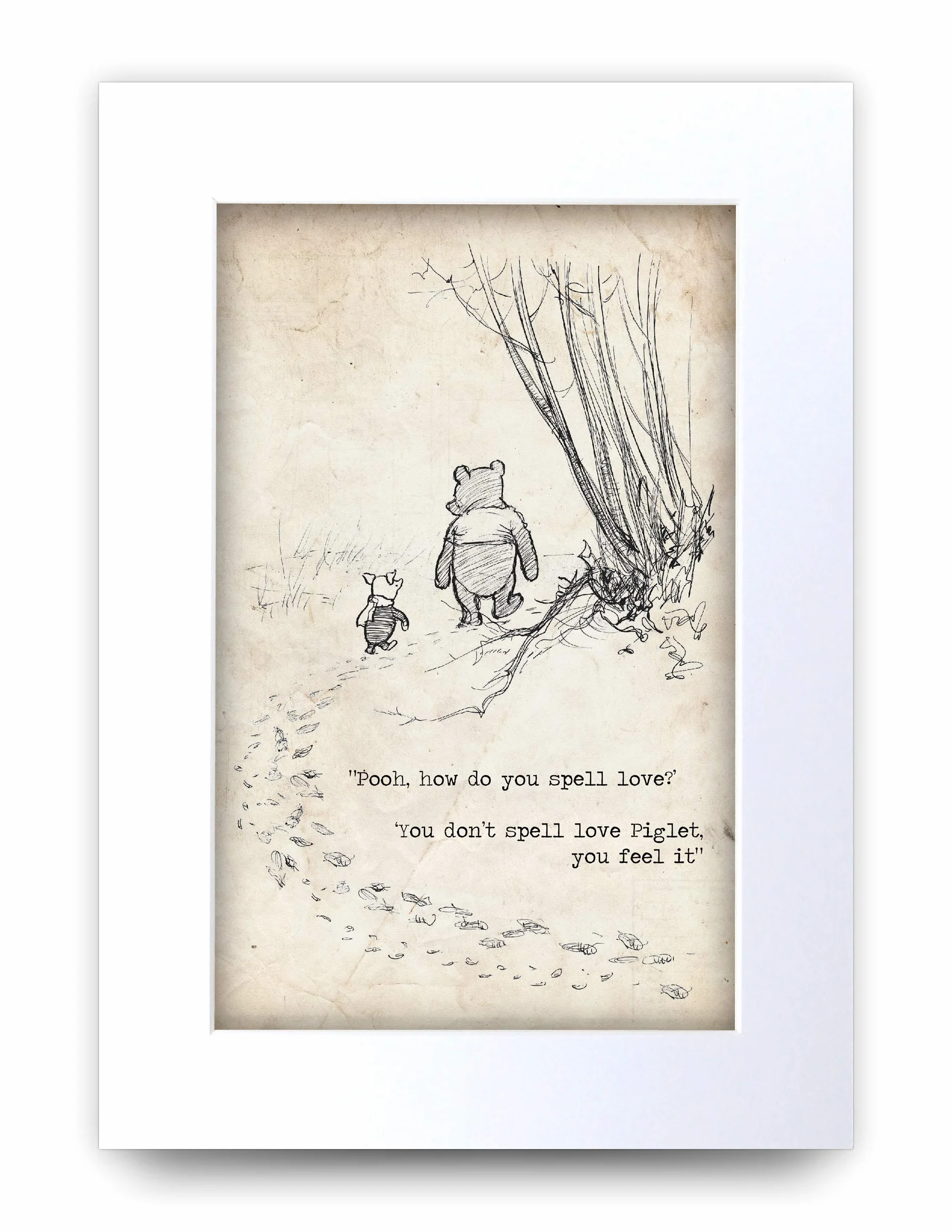 HWC Trading Winnie the Pooh Spell Feel Love A4 con citazione stampata per cameretta dei bambini, idea regalo per la camera da letto