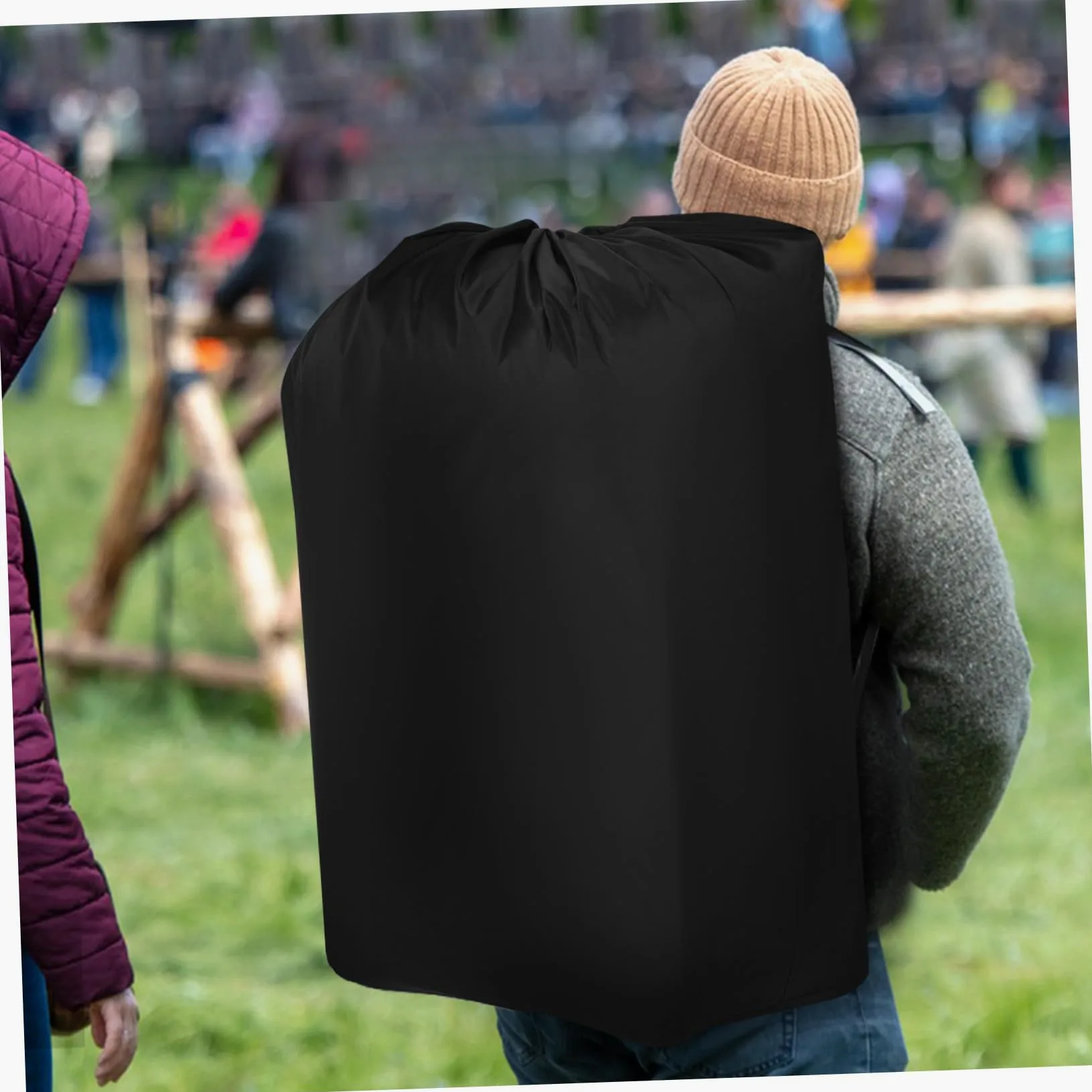Toddmomy Borsa da Viaggio per Carrozzina, Copertura per Viaggio in Aereo, in Nailon Nero, 2 Spallacci e Chiusura a Coulisse, Adatta a Vari Modelli