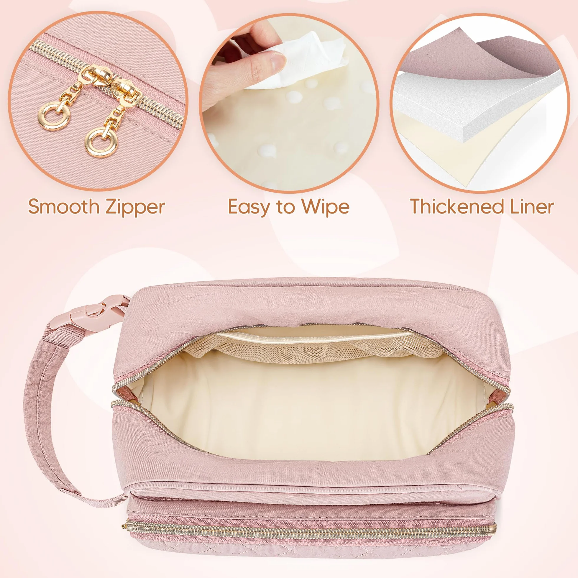 Damero Borsa Termica per Latte Materno con 4 Pacchetti di Ghiaccio, Borsa Termica per Biberon di Latte Materno per Biberon da Viaggio per Madre Che Allatta, Rosa