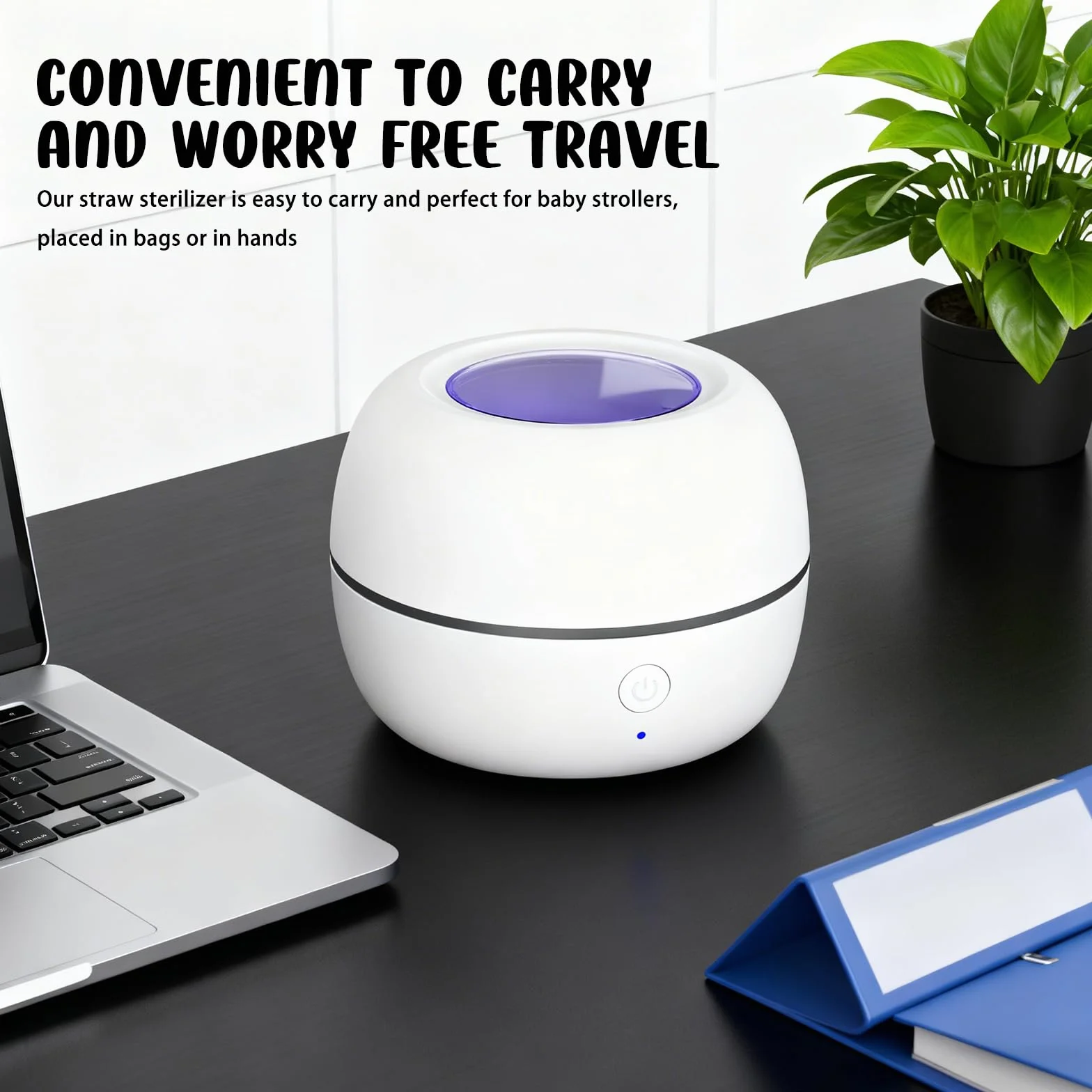 BAIFULAI Terilizzatore portatile per ciuccio: sterilizzatore UV ricaricabile USB, mini esterilizador Portátil De Uv disinfettante per ciuccio, tappi per le orecchie e altri piccoli pezzi (bianco)
