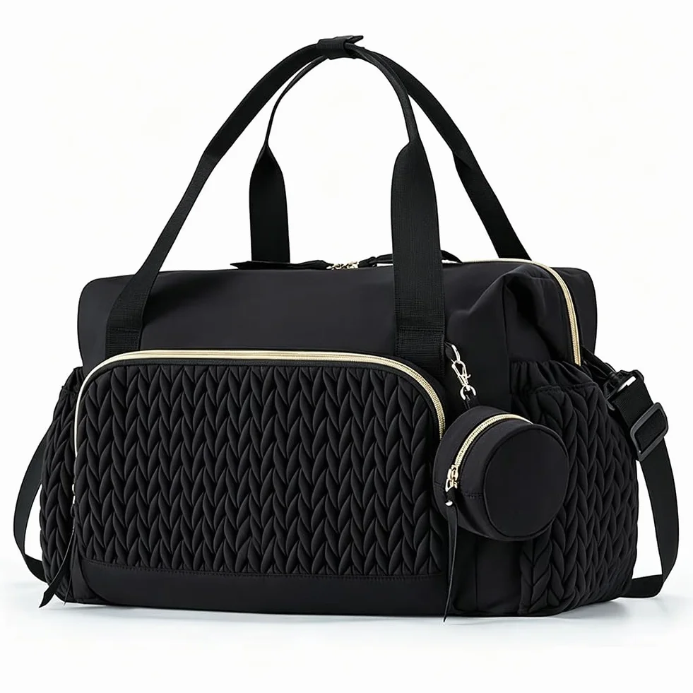 FARYODI Borsa fasciatoio multifunzione per mamme, grande borsa per pannolini con tracolla regolabile, scomparto separato per ciuccio, per viaggi, spiaggia
