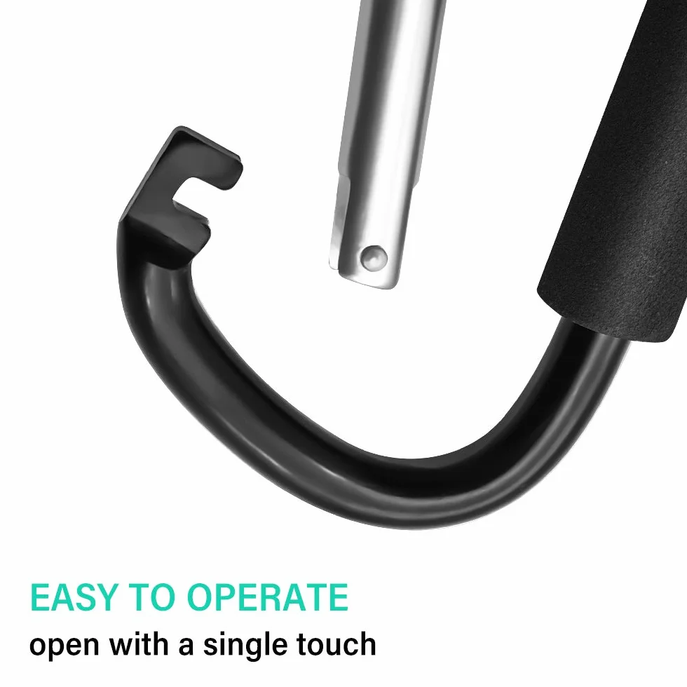 2pcs Buggy Ganci Moschettone, Passeggino Carrozzina, Passeggino clip, alluminio custodia supporto, Stroller Hooks,14 * 8cm(5.5"*3.1")