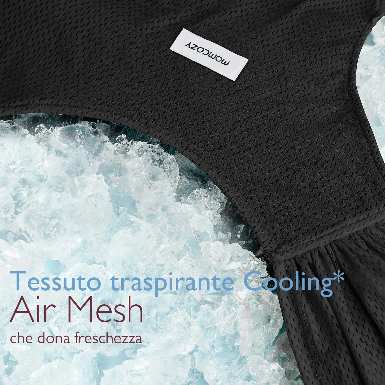 Momcozy Fascia Neonato Con Fibbia, Wrap/Marsupio Regolabile In Rete Traspirante Air-Mesh, Facile Da Indossare, 3,6–15 Kg, Vita 76–119 Cm，Nero pece