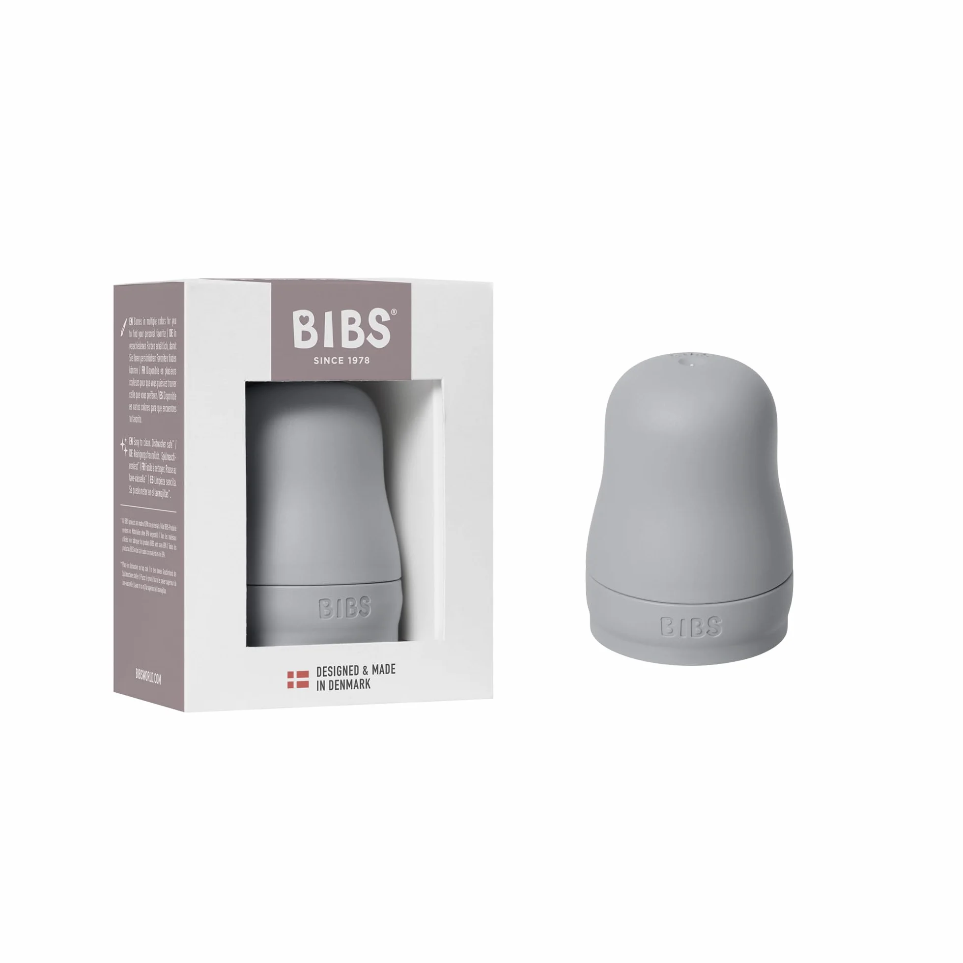 Set di tappi per biberon BIBS - Senza BPA, include tappo, chiusura di sicurezza e tappo a vite - Compatibile con i biberon BIBS (acquistabili separatamente) - Cloud