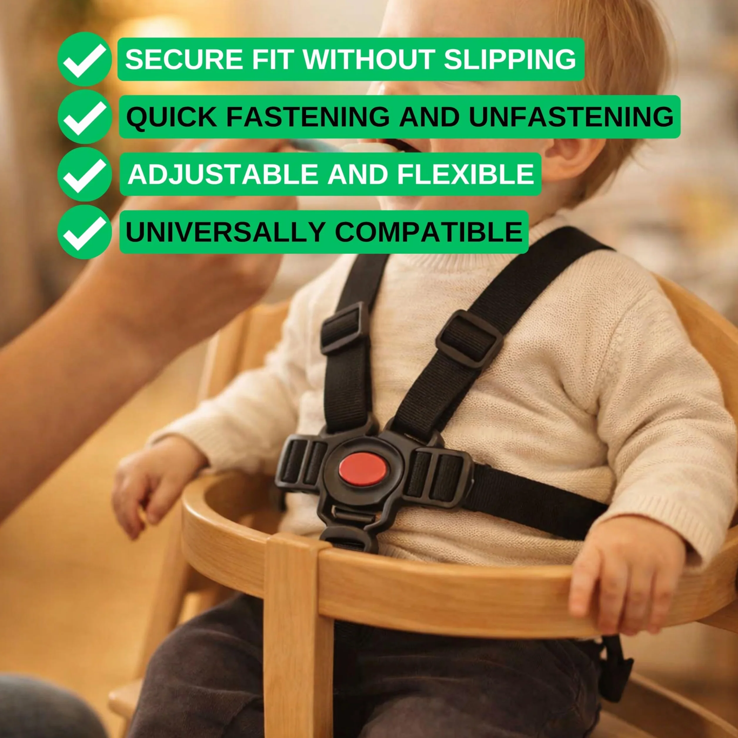 Imbracatura di sicurezza per seggiolone con cuscinetti per cinture, 1 Set, compatibile con Hauck, Stokke Tripp Trapp, Roba, sistema di imbracatura a 5 punti per seggioloni per bambini