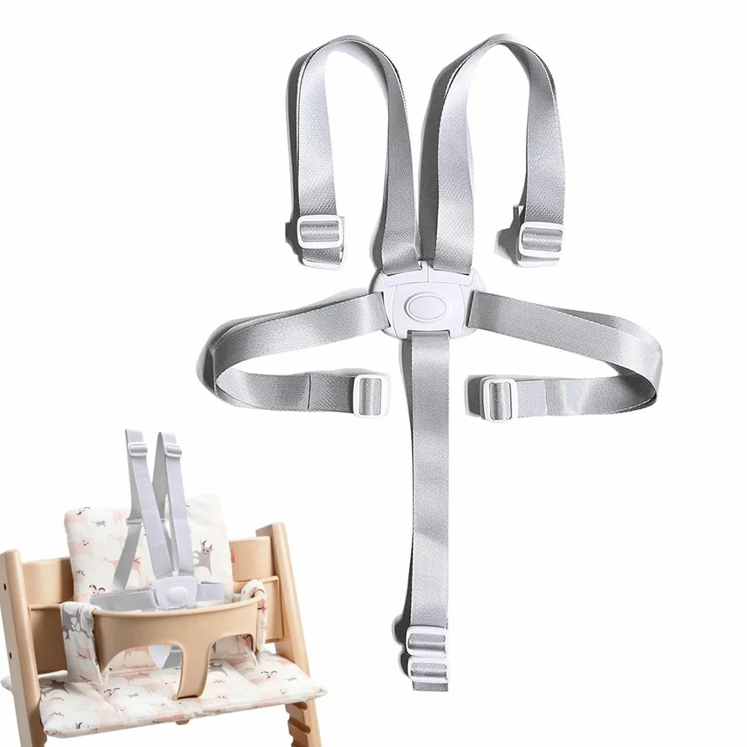 1Pcs Cinture Universali per Seggiolone Cinghie per Seggiolone a 5 Punti, Regolabile Cintura di Sicurezza per Bambini per Seggiolino Cinghie Passeggini per Bambini Regolabile Cintura di Sicurezza