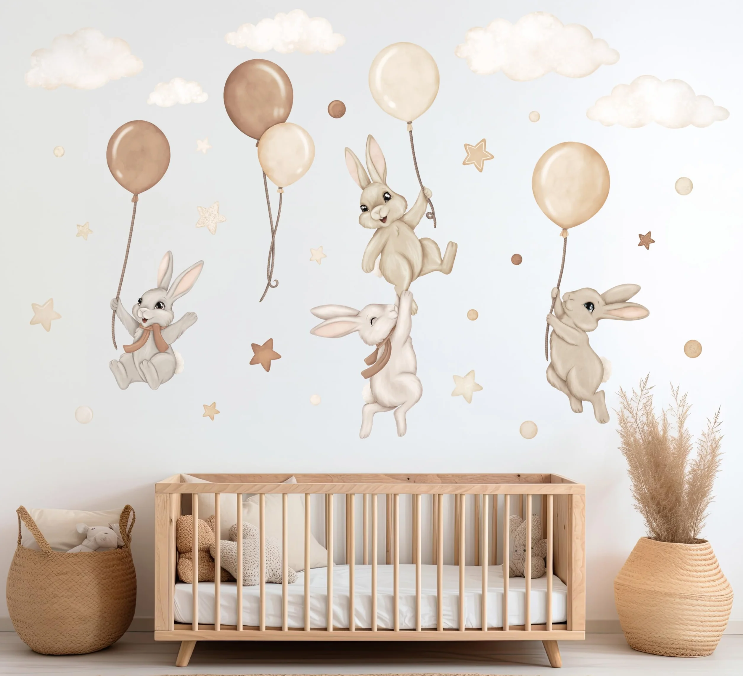 Adesivo da parete per cameretta dei bambini - Adesivo da parete per cameretta dei bambini - Non tossico, sicuro, potente - 29 pezzi adesivi - Marrone, Beige