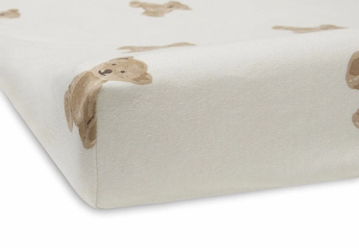Jollein Coprimaterasso per fasciatoio Teddy Bear, 50 x 70 cm, 100% cotone, Coprimaterasso per fasciatoio Teddy Bear