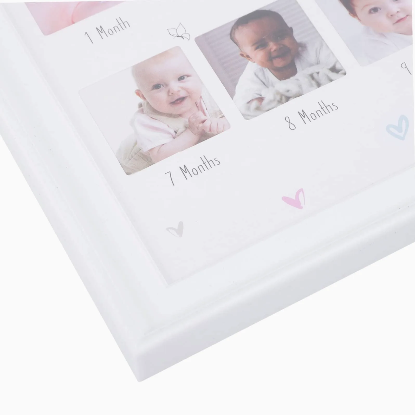 Portafoto di Crescita Cornice in Legno per 12 Mesi, Cornice per Foto Milestone Impronte, Regalo per Nascita Ragazzo Ragazza o Bambina