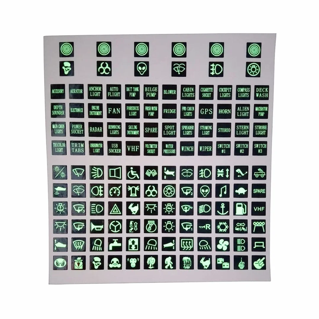 BODYA Adesivo etichetta interruttore a bilanciere Adesivi per auto luminosi Adesivo pulsante pannello strumenti Adesivo interruttore a bilanciere Adesivos circuito