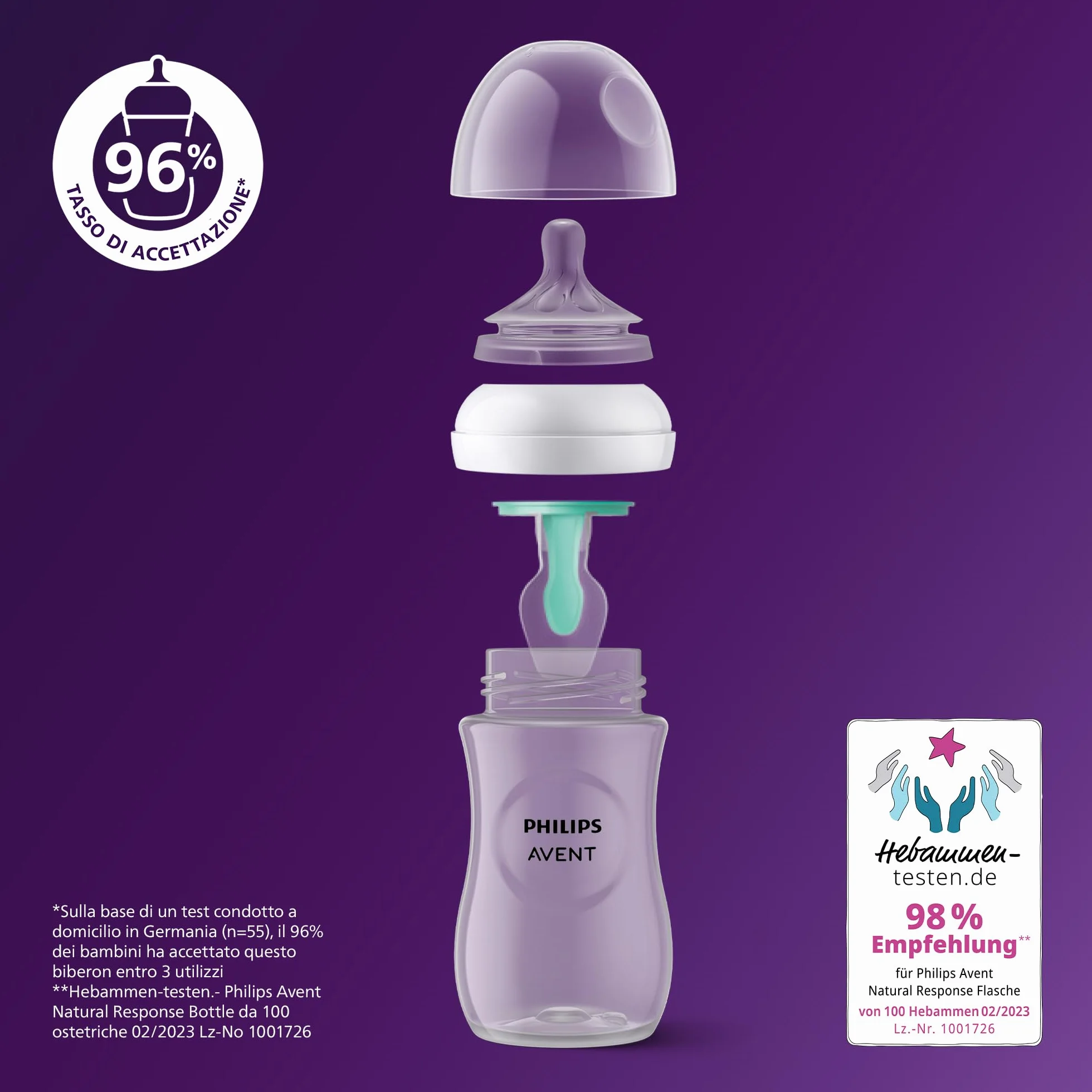 Philips Avent Set regalo con 1 ciuccio, 4 biberon e scovolino per pulizia