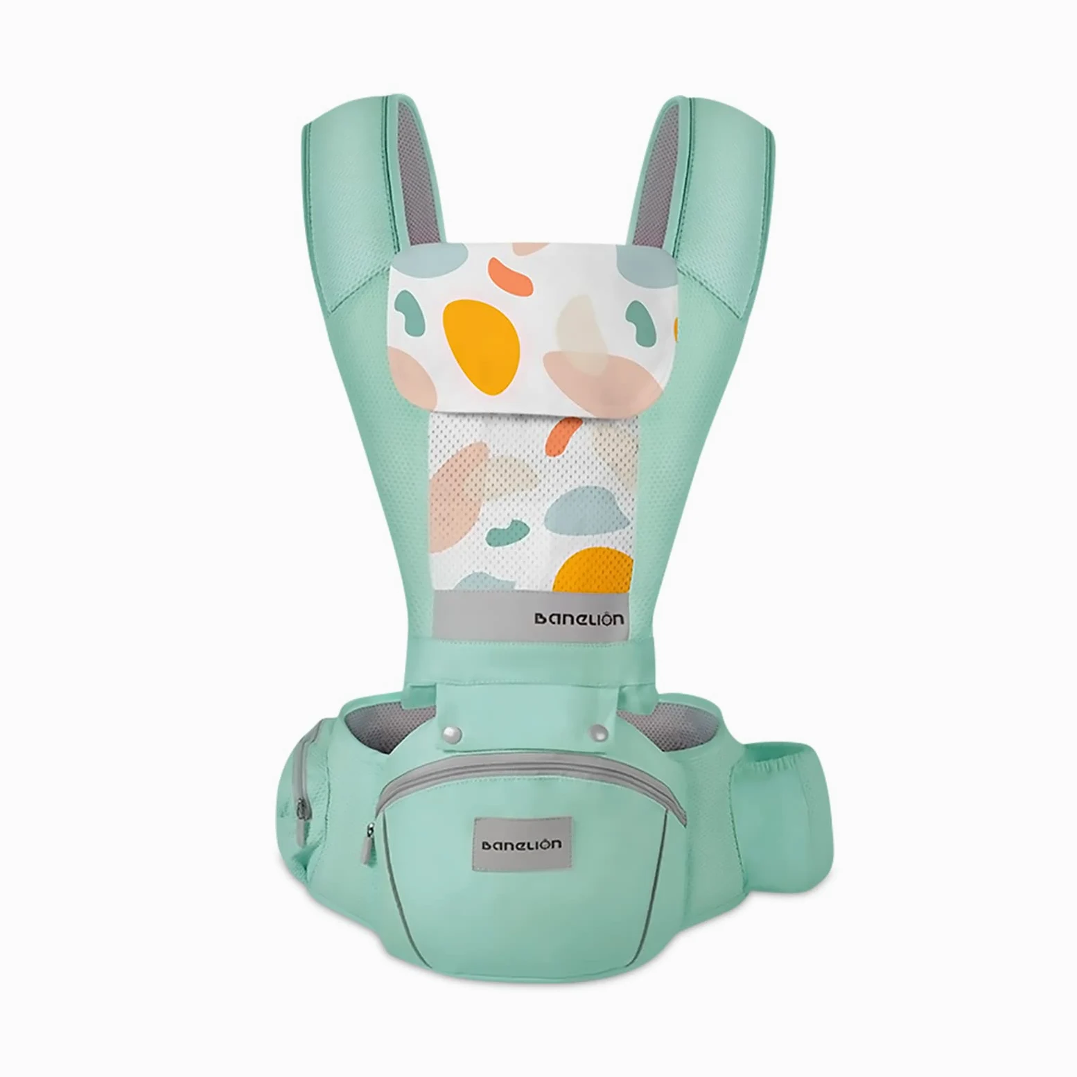 SONARIN Marsupio Neonati Ergonomico con Sedile,3D Air Mesh Portantina Traspirante Multifunzione Porta Bambino,Regolabile per Neonati e Bambini 0-36 Mesi,Tutte le Posizioni(Verde)