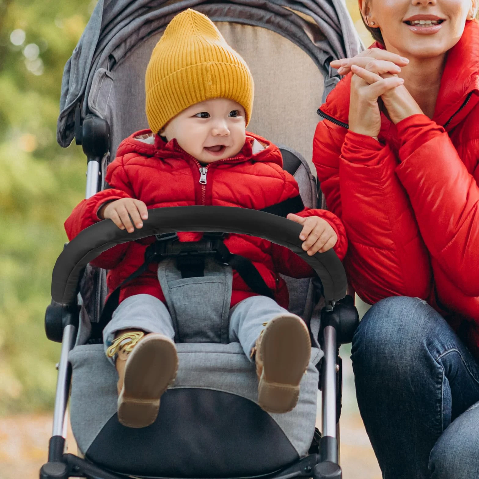 predolo Paracolpi per Passeggini, Barra Di Sicurezza per Passeggino, Barra Di Supporto per Manubrio Resistente Barra per Passeggino per Tubi Tondi in Acciaio Di Diametro 1,5 Cm-1,7 Cm