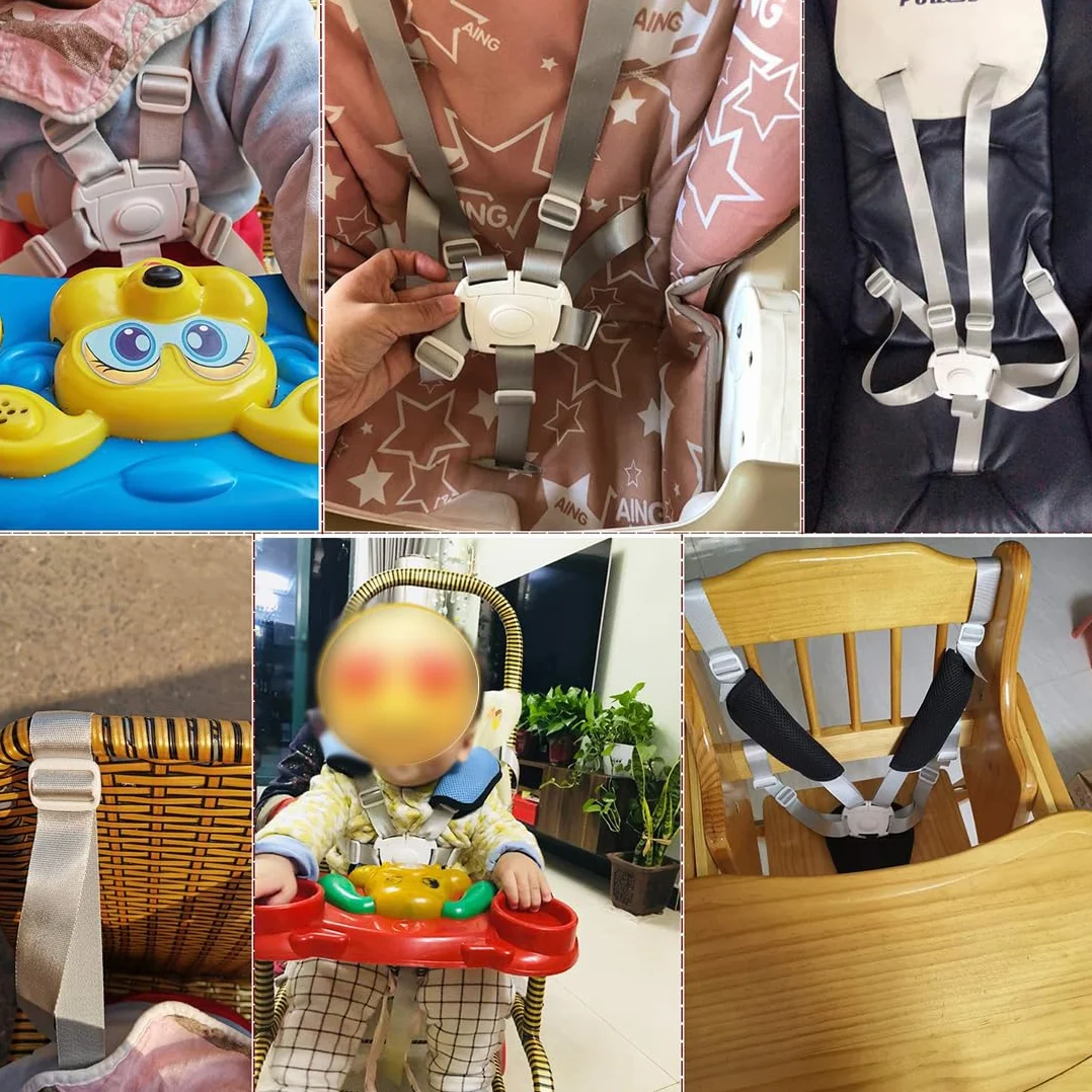 1 pcs Cintura di Sicurezza per Bambini 5 Punti Imbracatura per Seggiolone Regolabile Cinture seggiolone Imbracatura Anticaduta di Sicurezza Auto Imbragatura