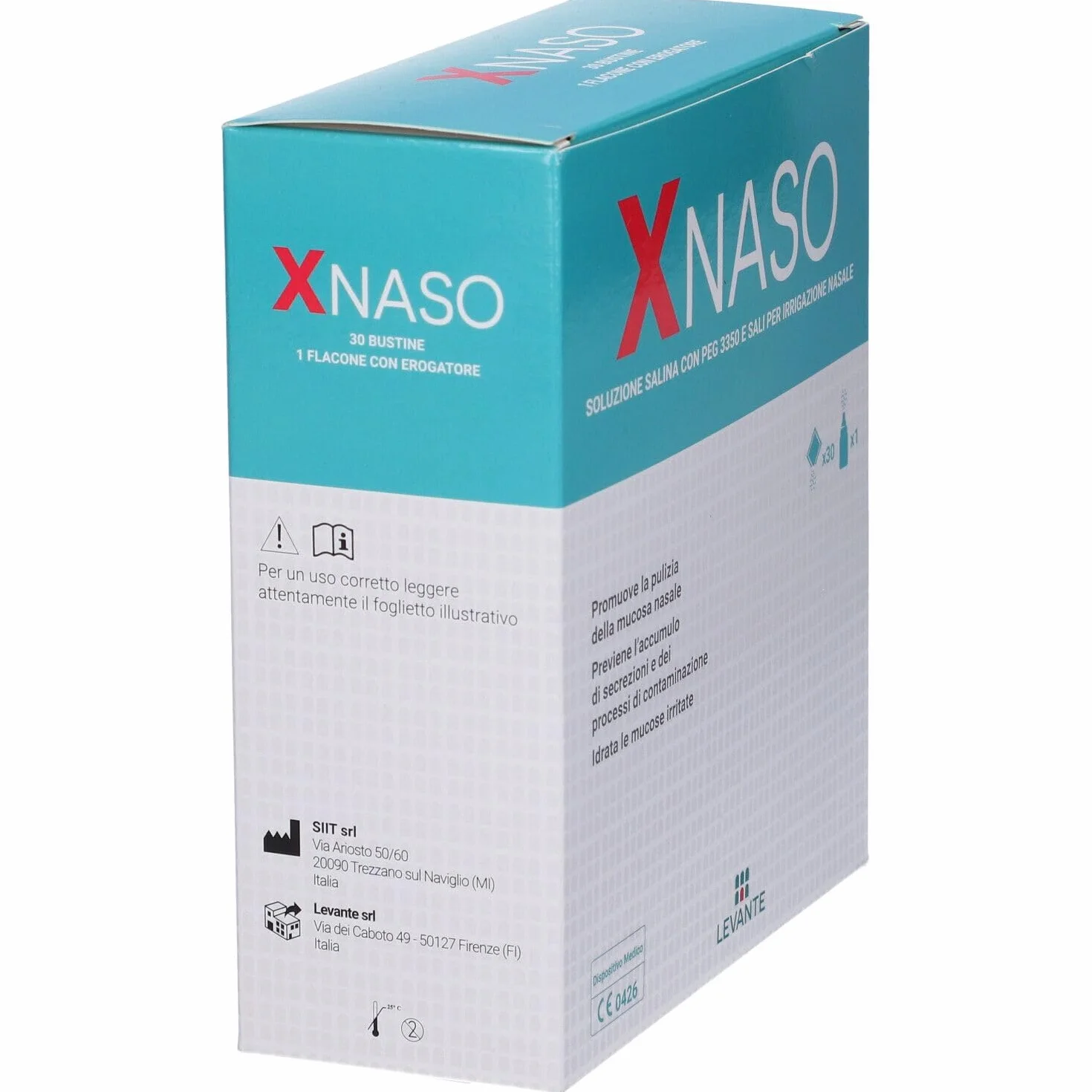 XNASO Lavaggio Nasale Adulti e Bambini 240ml+30 Bustine Soluzione Salina con PEG 3350 e Sali Minerali Irrigatore Nasale con Flacone Riutilizzabile Pulizia Naso Adulti e Lavaggi Nasali Bambini
