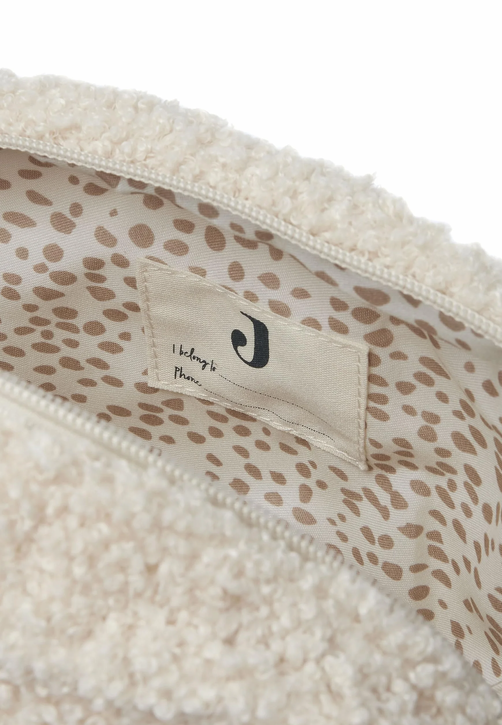 Jollein 053-577-66060 - Borsa per la cura in viaggio Boucle/Fiocco Avory, avorio, Boucle - Borsa per pannolini