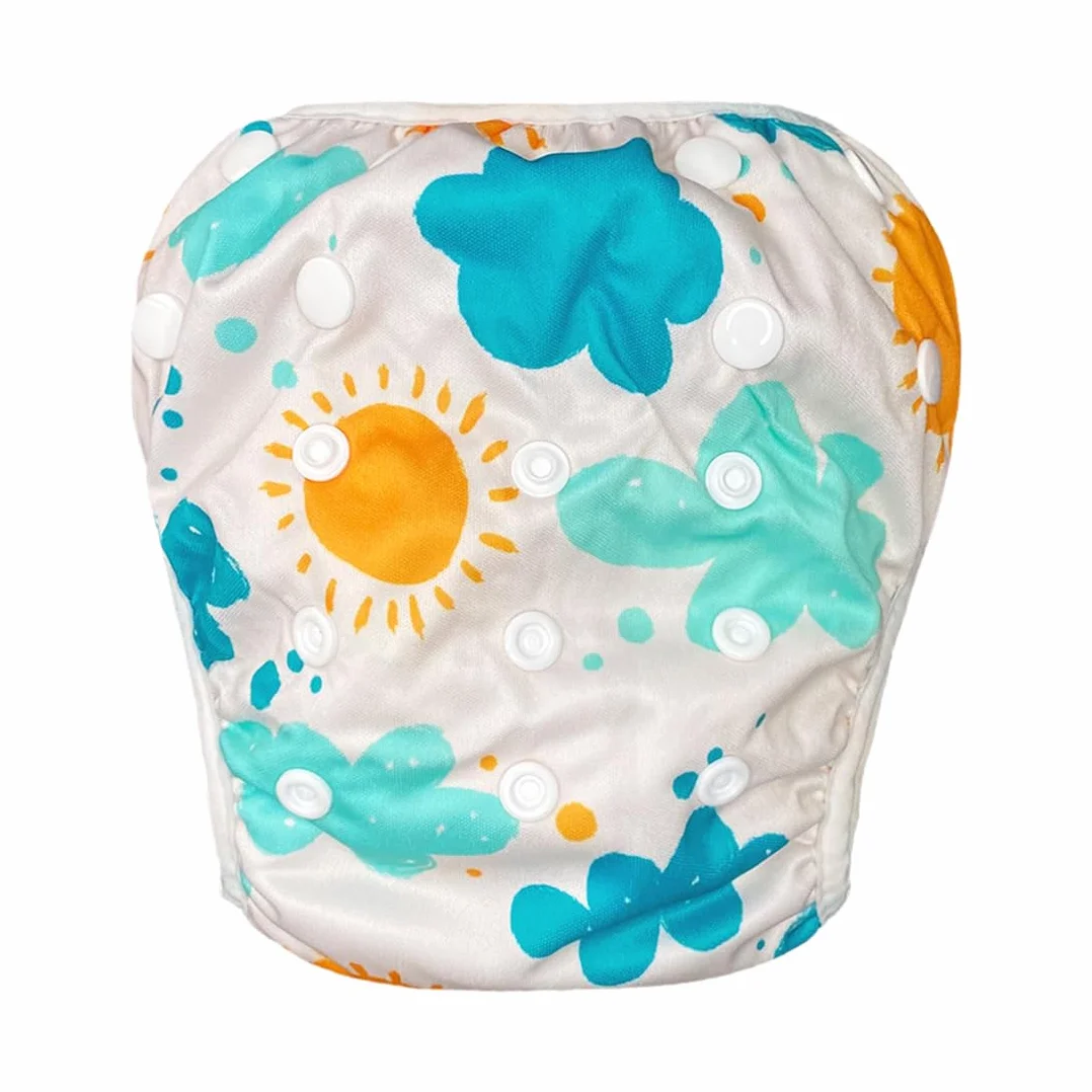 1 Pezzo Pannolino da Bagno Nuovo, Riutilizzabile, Adorabile, con Volant, per Bambine/Ragazze, Costume Contenitivo Neonata, Costumino, Pannolino Piscina Neonato (1-2 anni)