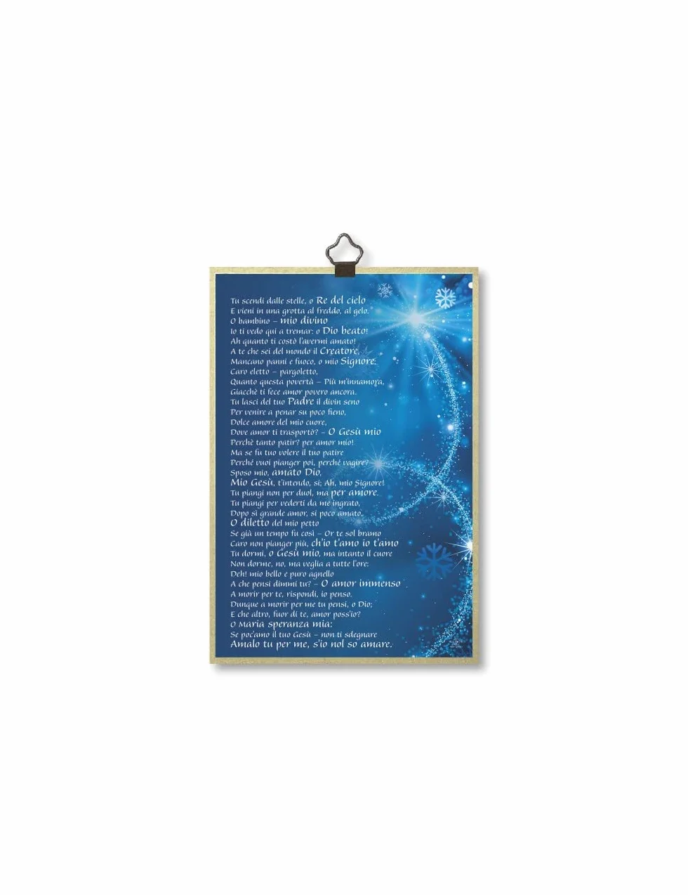 Fratelli Bonella | Quadro Sacro su legno MDF di pioppo 8mm con Mosaico in lamina dorata della Natività con Preghiera sul retro 10 x 15 cm | Made in Italy