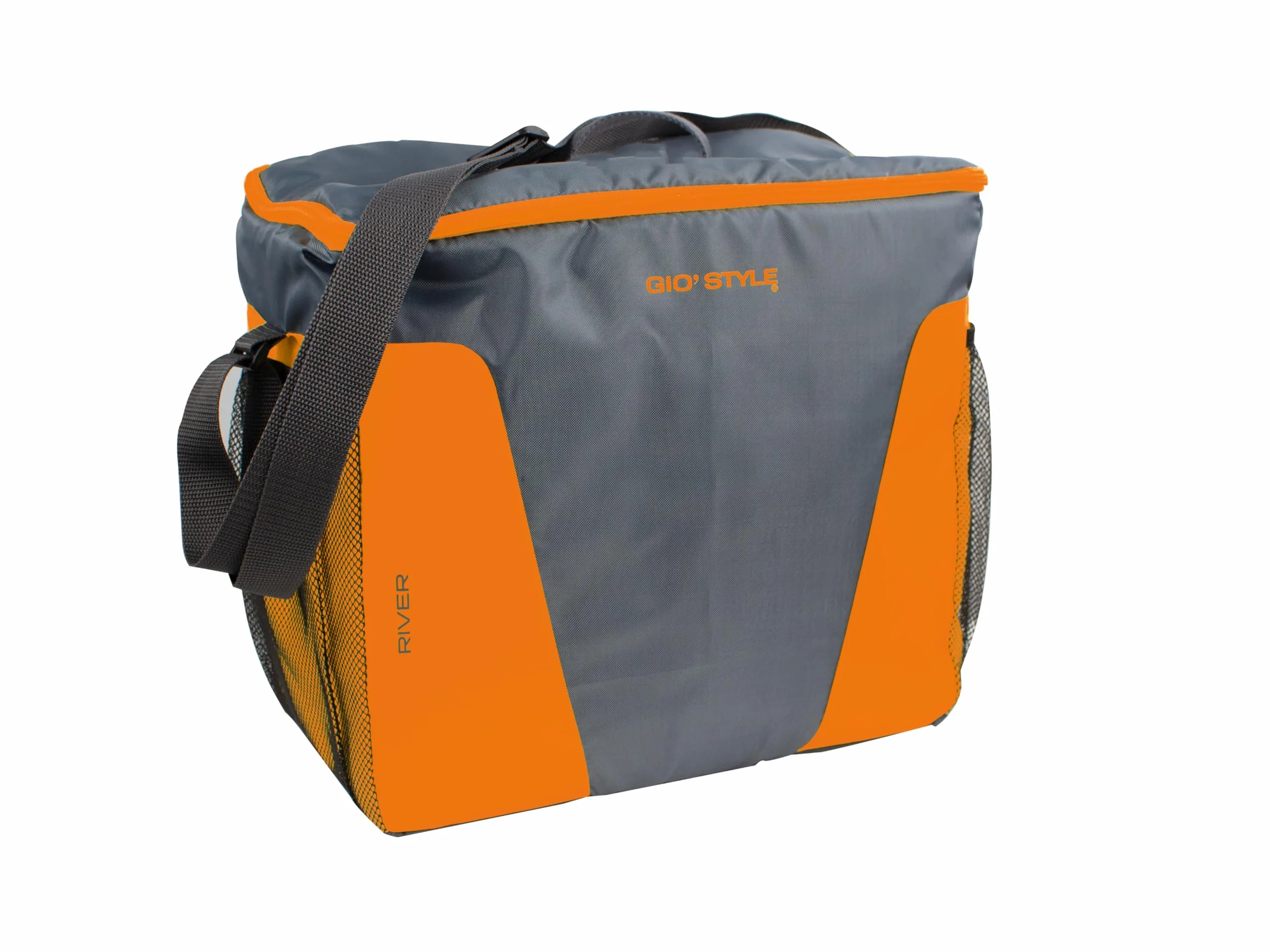GIO'STYLE Borsa termica River messenger | Arancione/Nero | L 35 cm | Spallacci imbottiti | Due tasche in rete portaoggetti