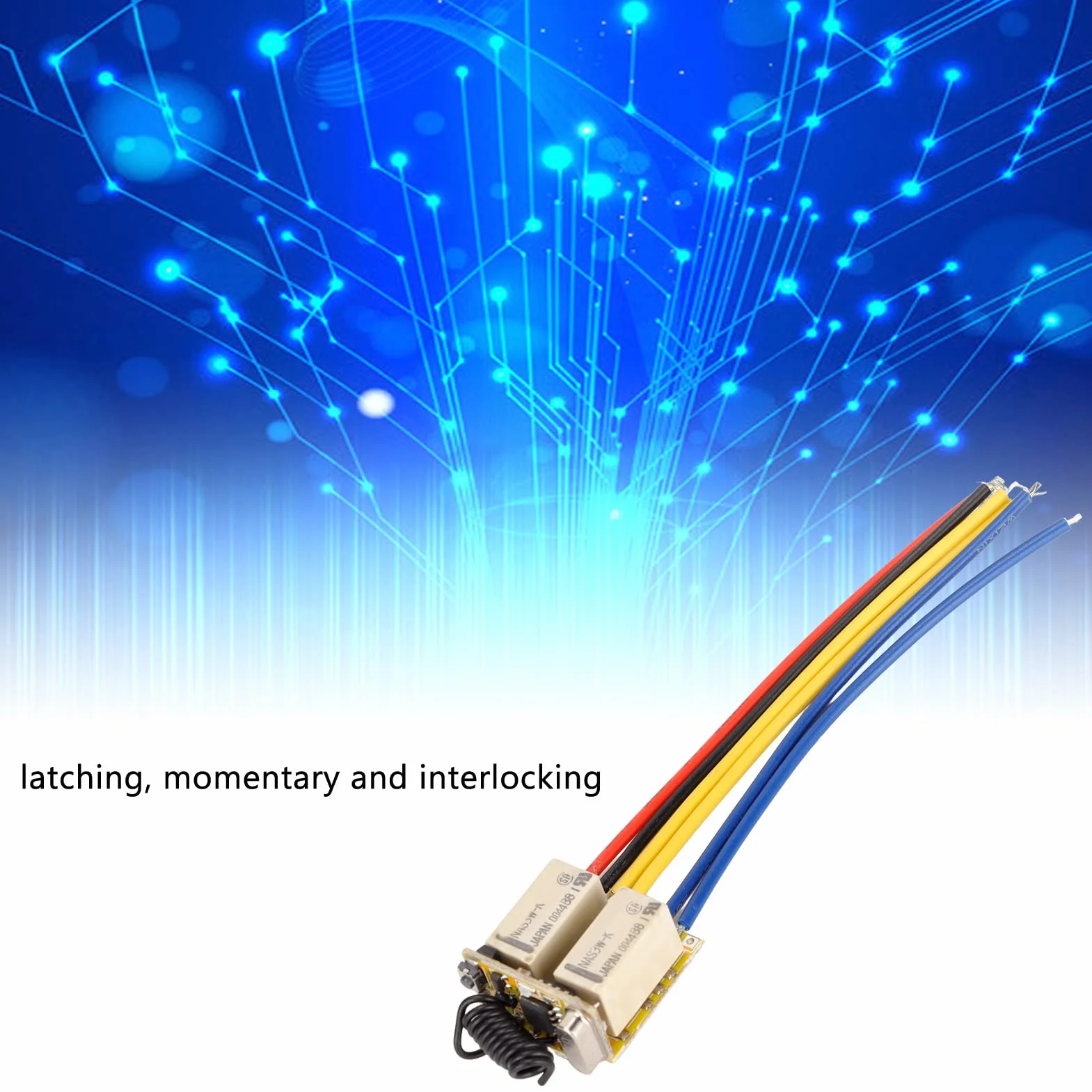 Interruttore Telecomando a Relè DC3.7-2V, Interruttore Wireless Universale a 433Mhz a 2CH, con Pulsante di Apprendimento per Il Sistema di Moduli a Scatto