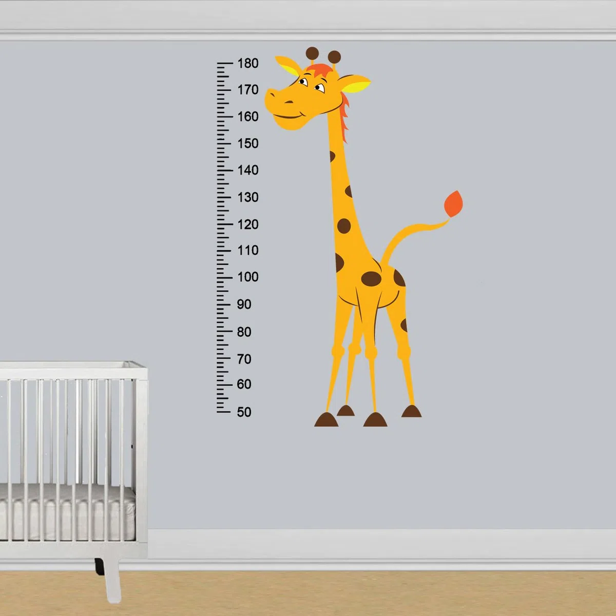 (93x 142cm) in vinile da parete Giraffa righello altezza crescita misura grafico adesivo/bambini/bambini Art decorazione + senza casuale decalcomania regalo.