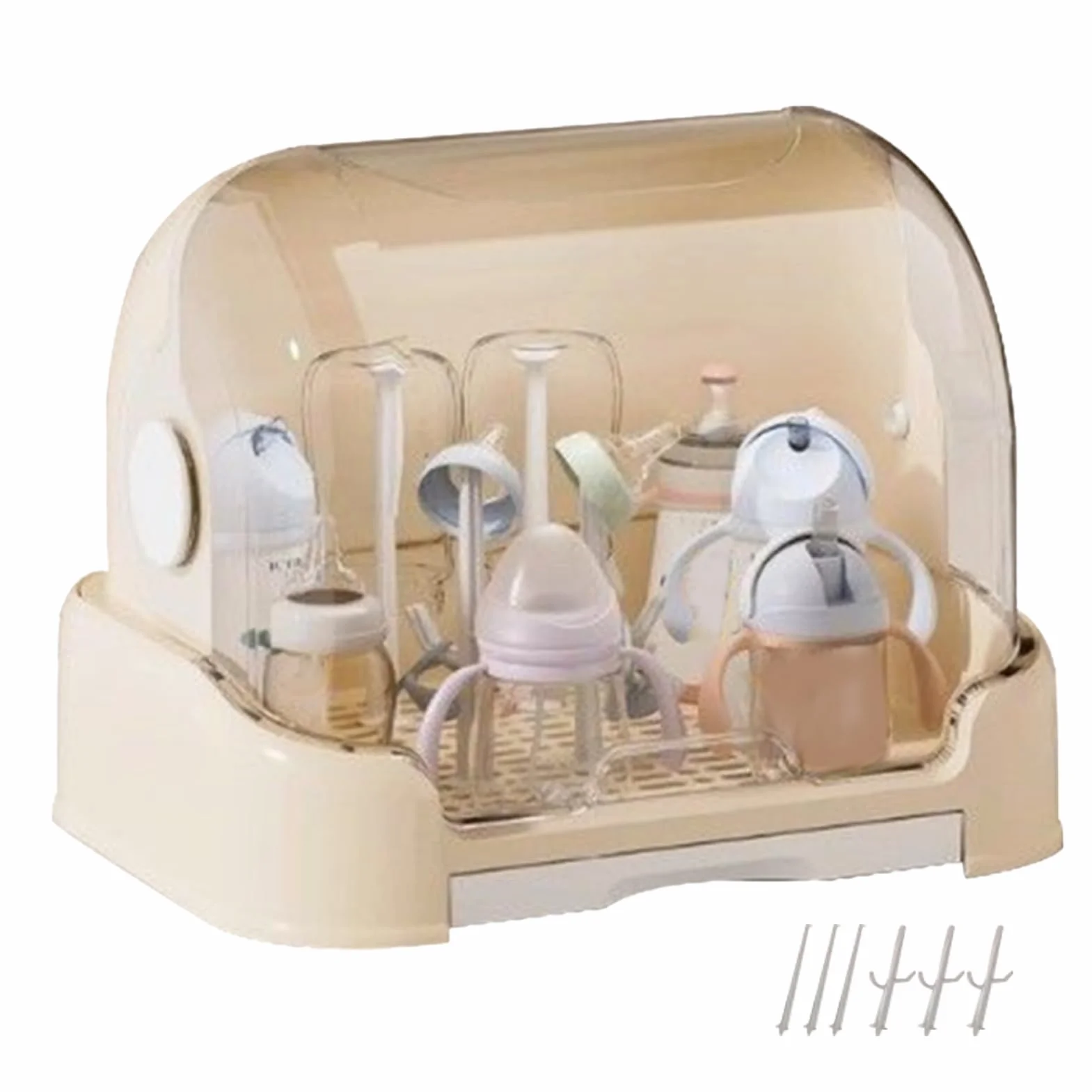 Contenitore per biberon, 30,5 cm, organizer per biberon, supporto rimovibile con funzione di facile scarico, comodo da riporre, perfetto per asilo nido, asilo nido, casa, viaggi