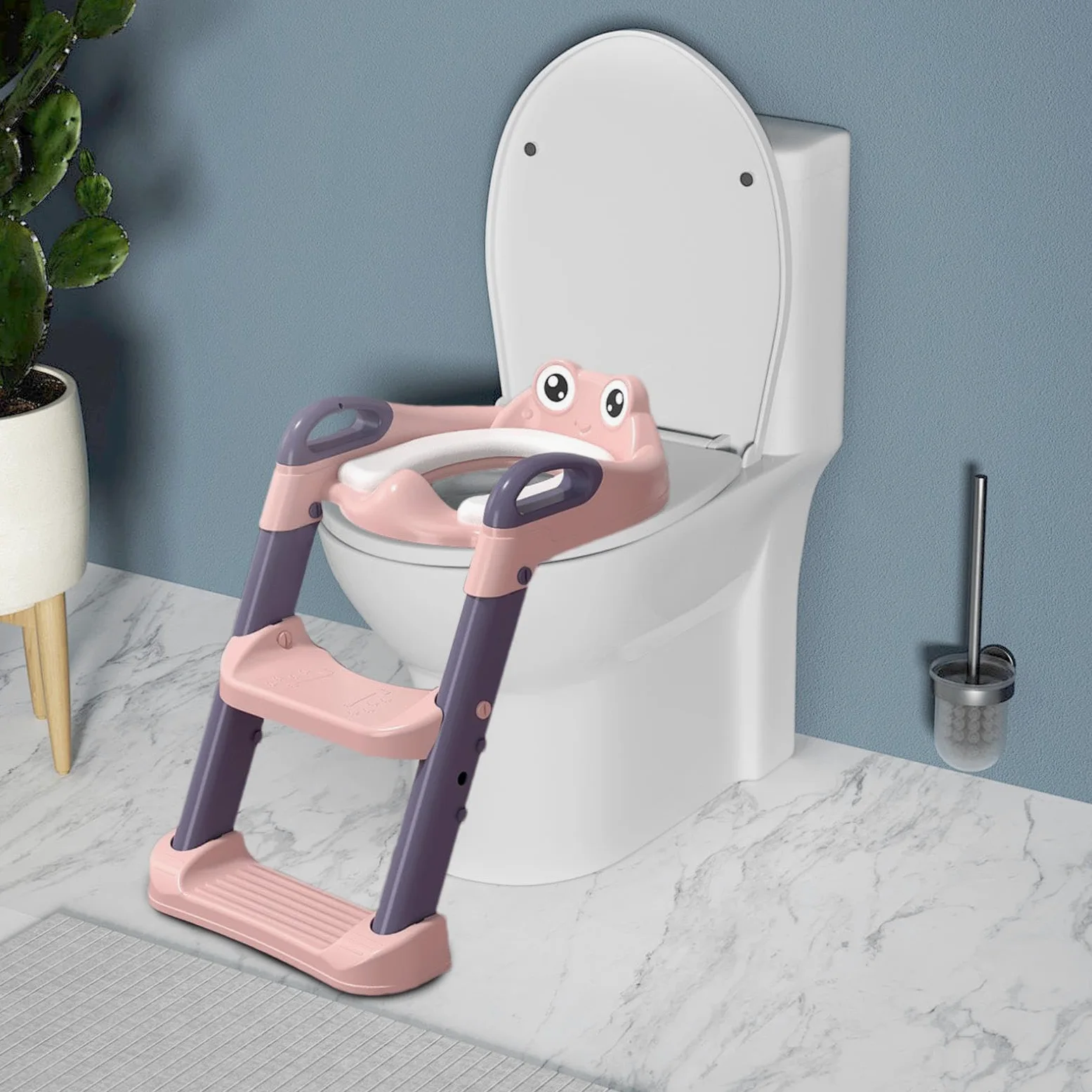 Scaletta WC per bambini piccoli, vasino con gradini Sedile per vasino con | Scale per vasino Gradini antiscivolo, maniglie impermeabili sopra le scale del WC, per